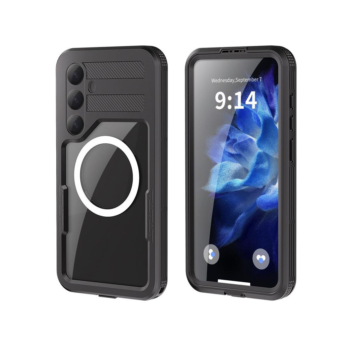 Futerał do Samsung S25 PLUS Shellbox MARS wodoodporny z metalowym ringiem czarny