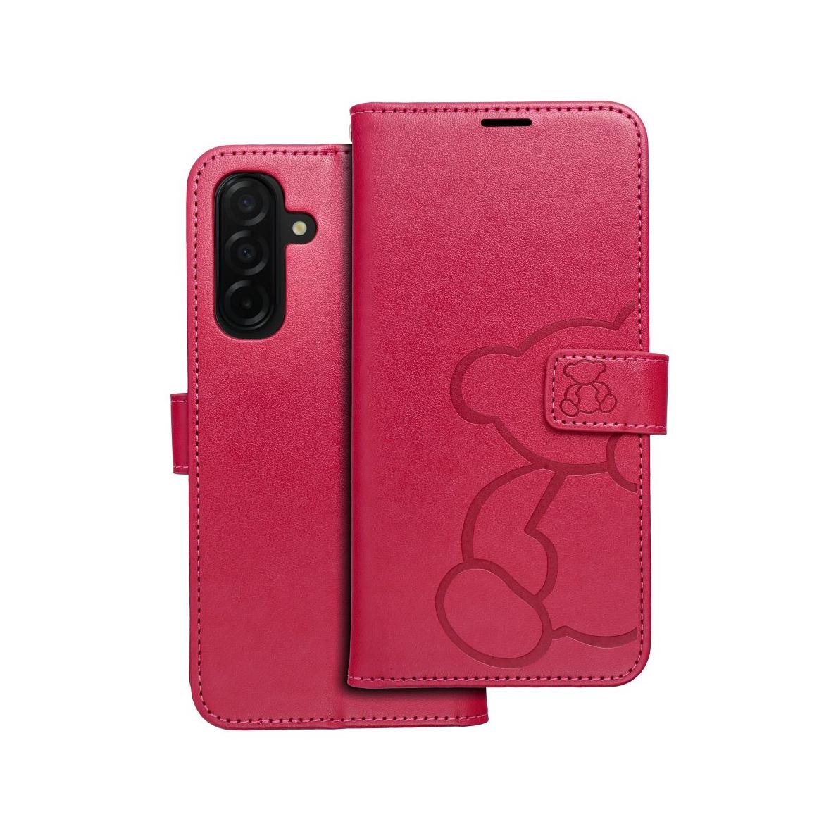 Etui z klapką na Samsung A26 5G Mezzo Book teddy bear magenta