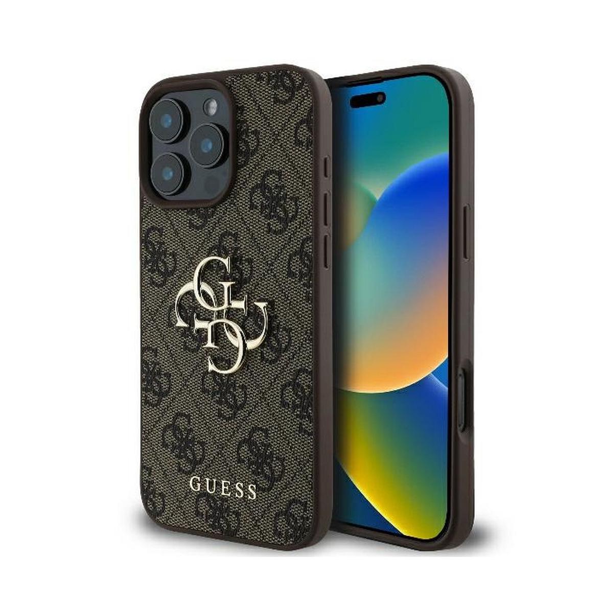 GUESS futerał do IPHONE 16 Pro Max GUHCP16X4GMGBR (4G PU Big Logo) brązowy