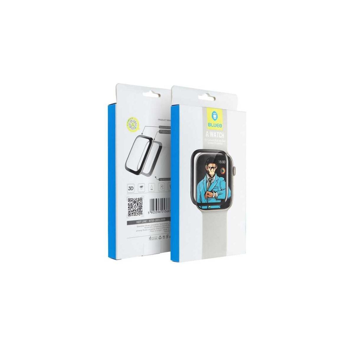 Szkło Hartowane 5D Mr. Monkey Glass - do Apple Watch 7 / 8 / 9 41MM czarny (Anti-Static Strong HD)