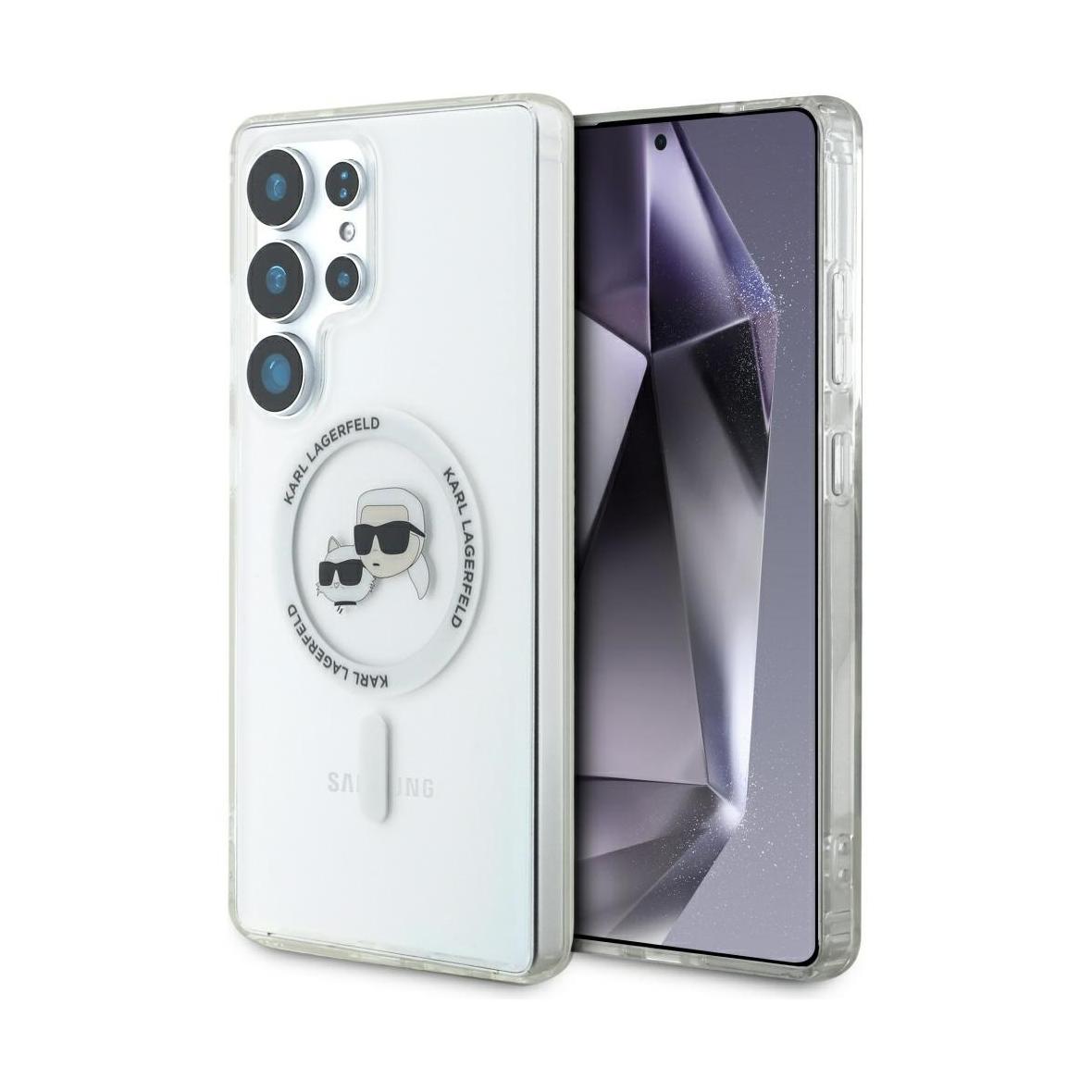 KARL LAGERFELD futerał do SAMSUNG S25 Ultra KLHMS25LHLSKCH (Magnetic IML Metal KC Heads) biały