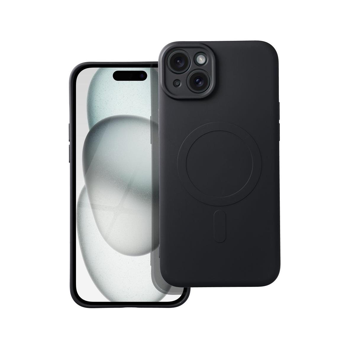 Futerał do iPhone 15 PLUS Silicone Mag Cover zgodny z MagSafe czarny