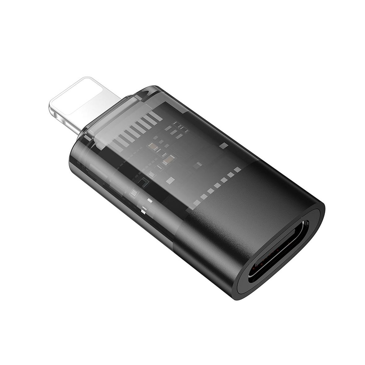 Adapter OTG Lightning do USB C Hoco UA36A transparentny czarny