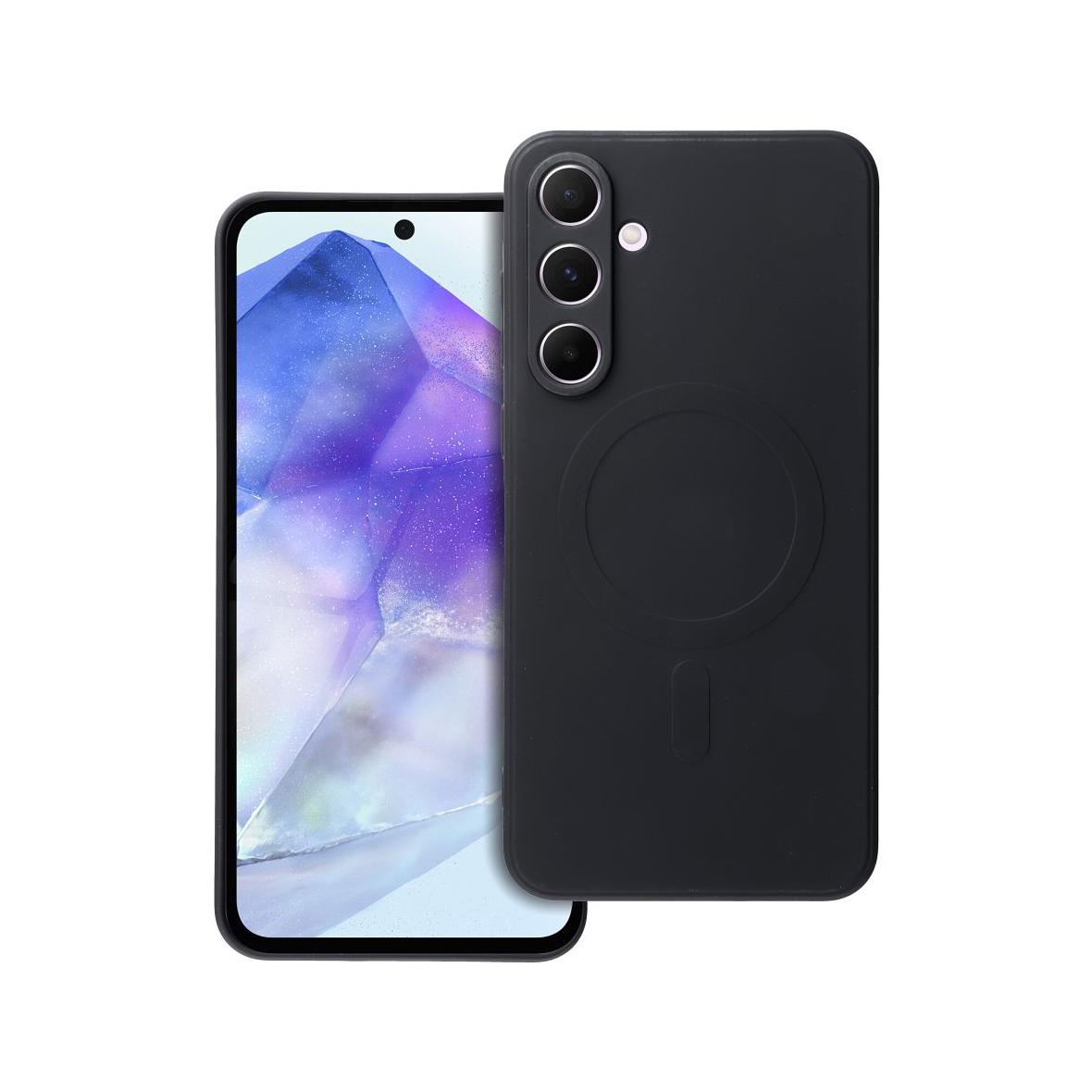 Futerał do Samsung A55 Silicone Mag Cover zgodny z MagSafe czarny