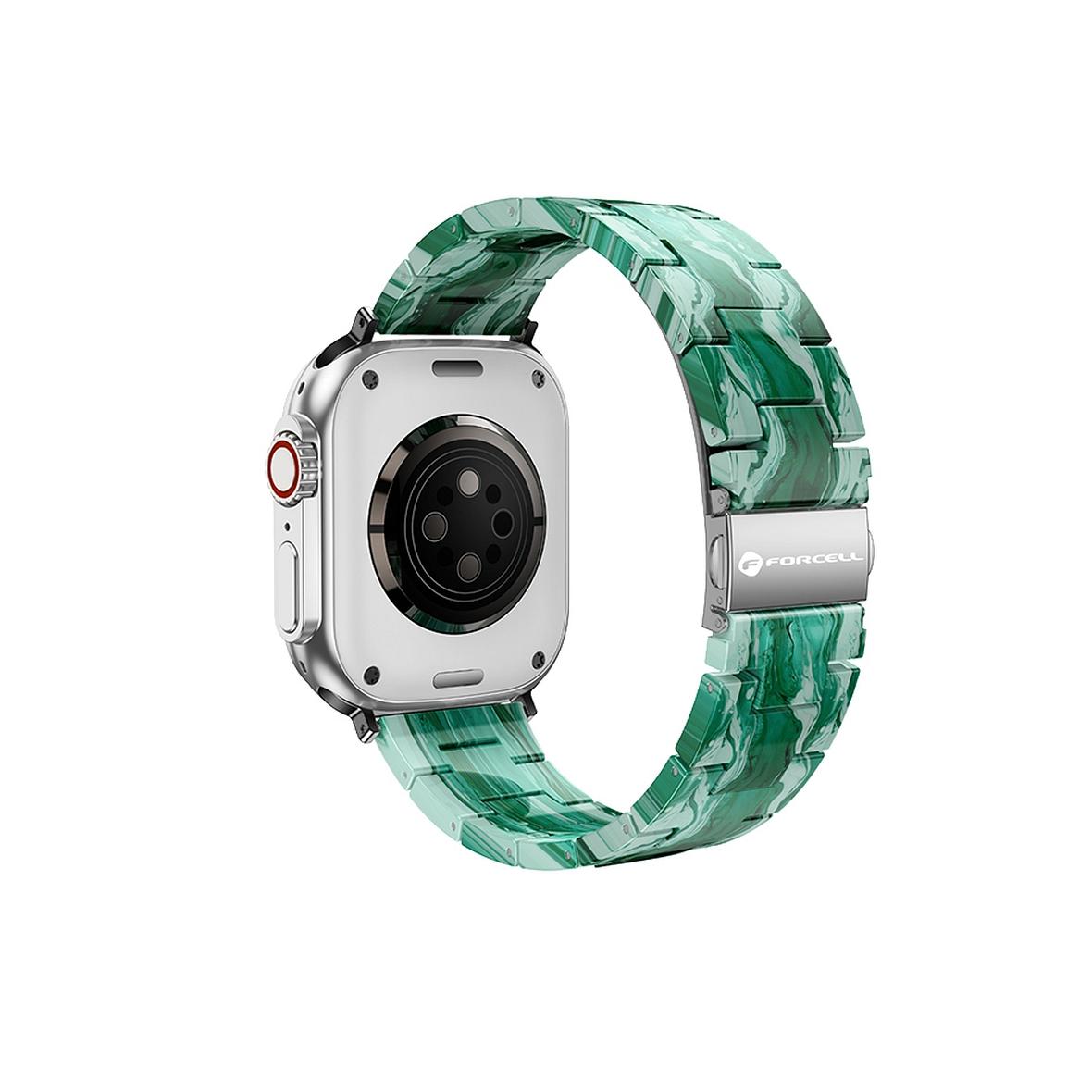 Pasek do Apple Watch Forcell F-Design FA04 zatrzask żywiczny marmurkowy 38 / 40 / 41 mm zielony