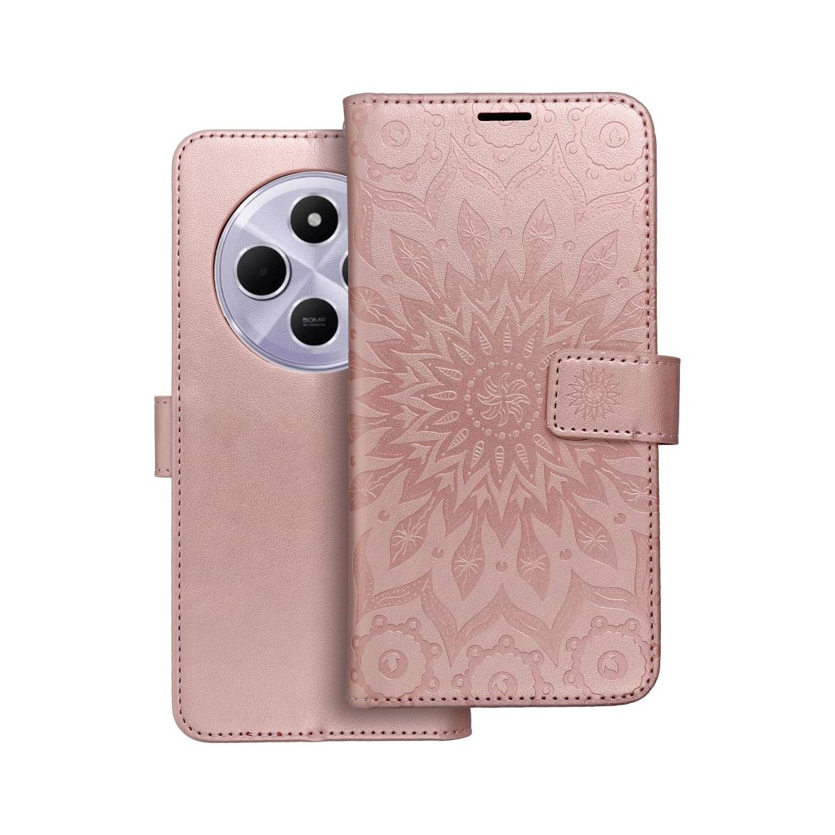 Etui z klapką na Xiaomi Redmi 14C Mezzo Book mandala złoto-różowe