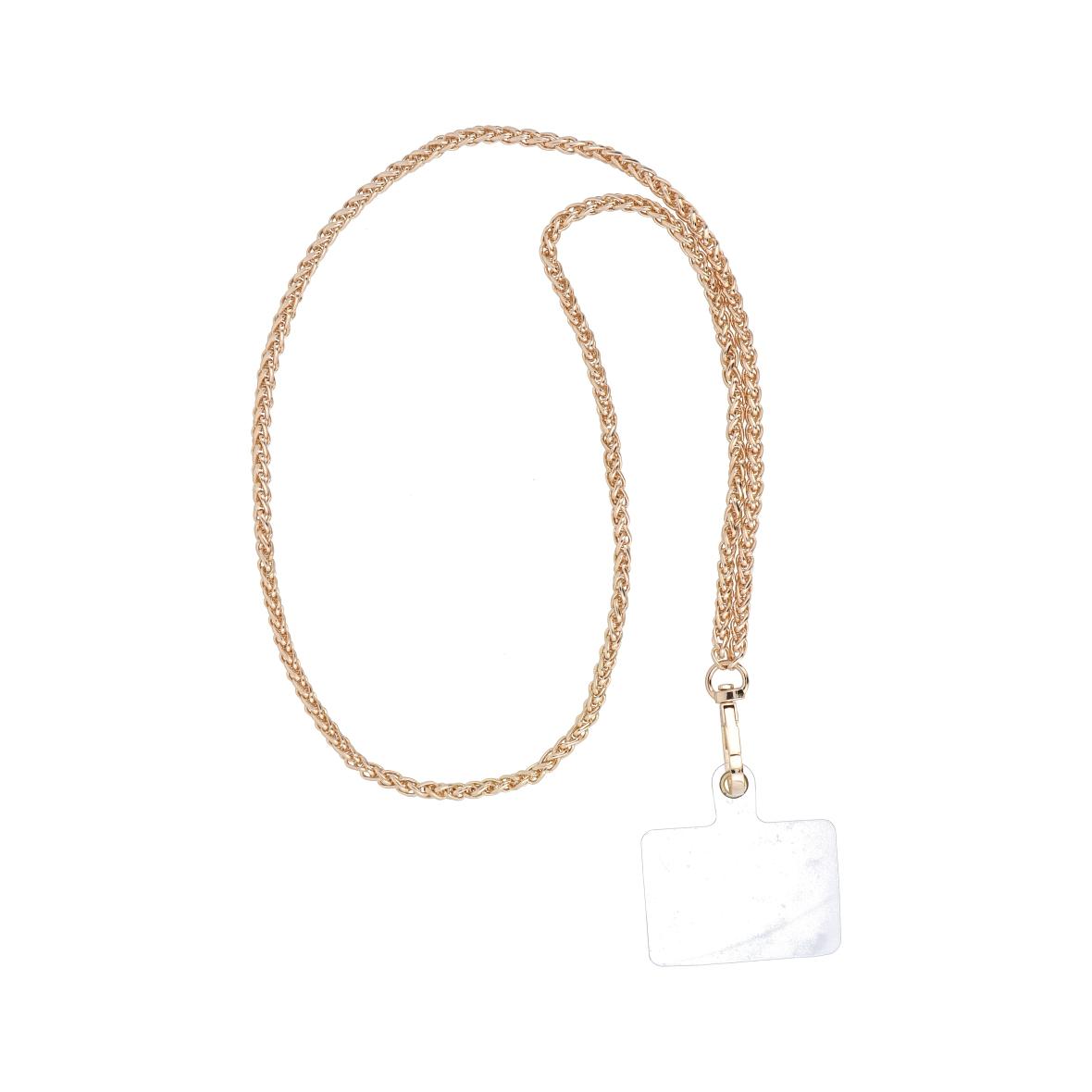 Smycz do telefonu, Zawieszka do telefonu - CHAIN #83 / długość sznura 80cm (40cm w pętli) / na szyję - złoty