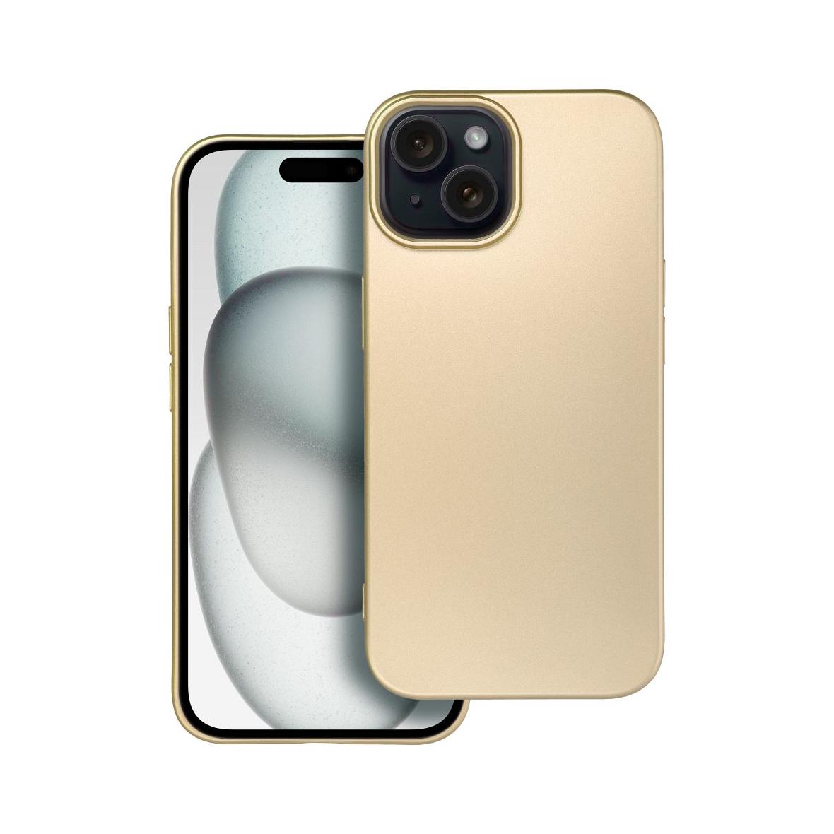 Futerał do iPhone 15 Metallic złoty