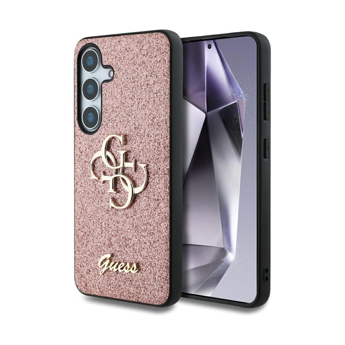 GUESS futerał do SAMSUNG S25 GUHCS25SHG4SGP (Fixed Glitter Big 4G) różowy