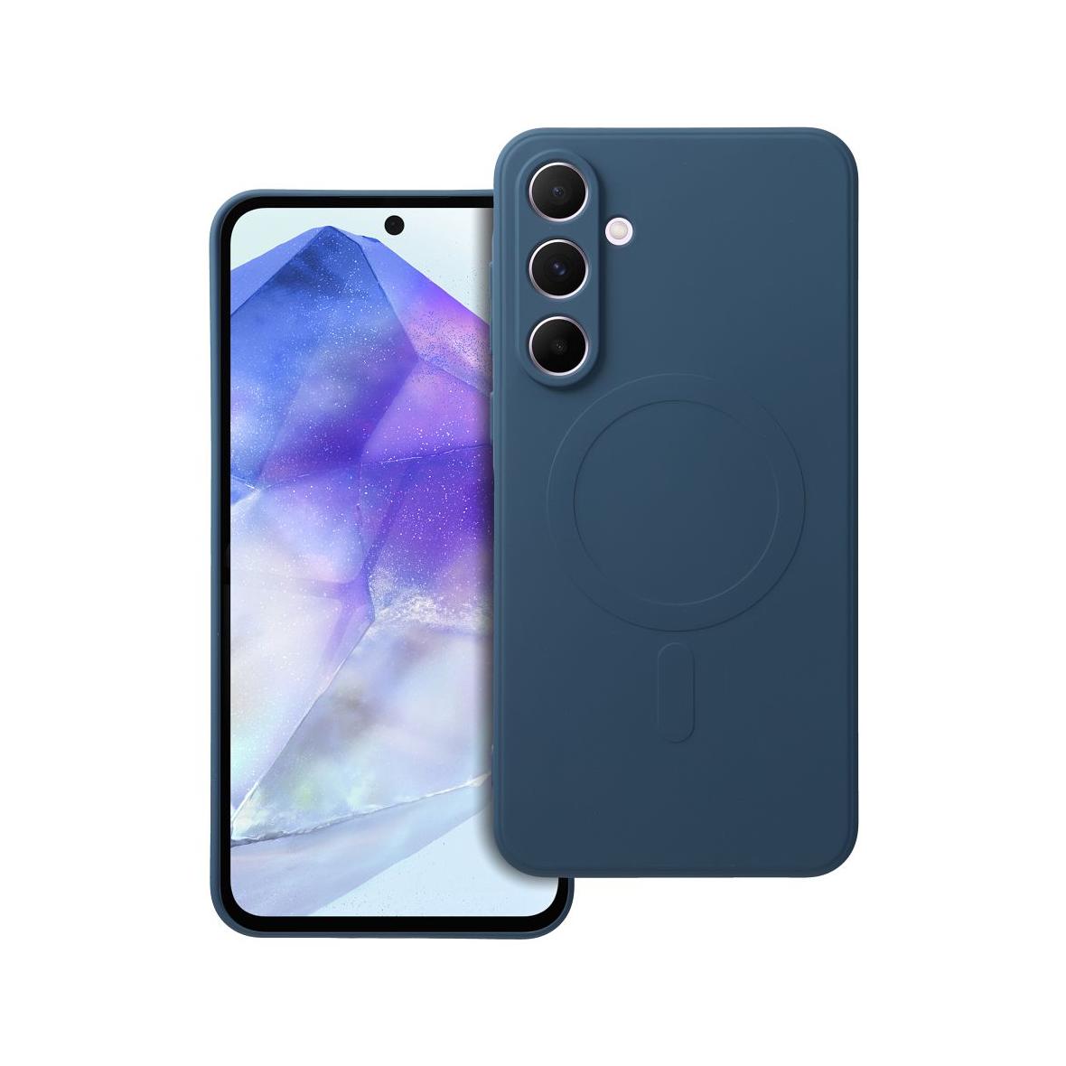 Futerał do Samsung A55 Silicone Mag Cover zgodny z MagSafe niebieski