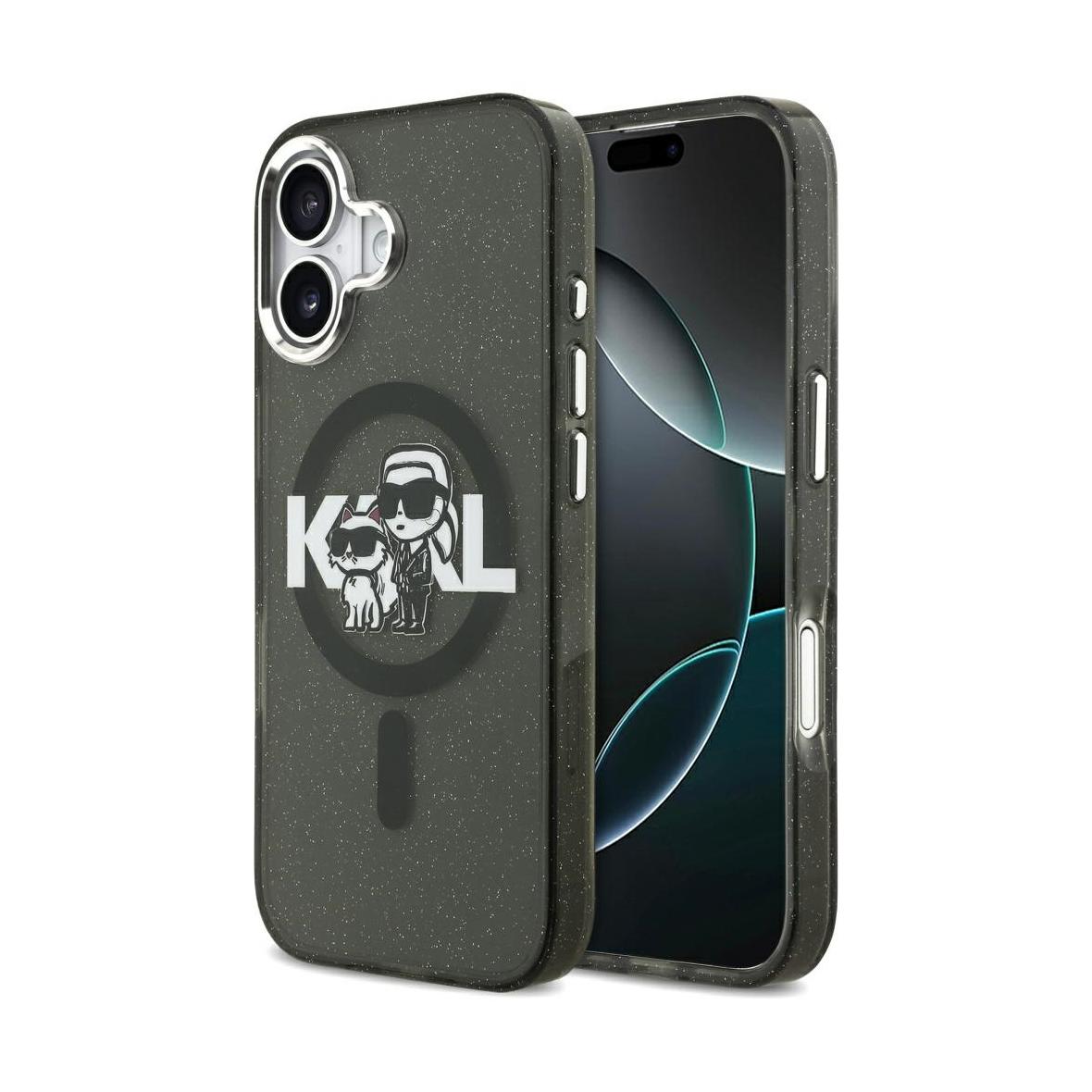 KARL LAGERFELD futerał do IPHONE 17 kompatybilny z MagSafe KLHMP17SHGKCGKBK (IML Glitter k&C Sketch Logo) czarny