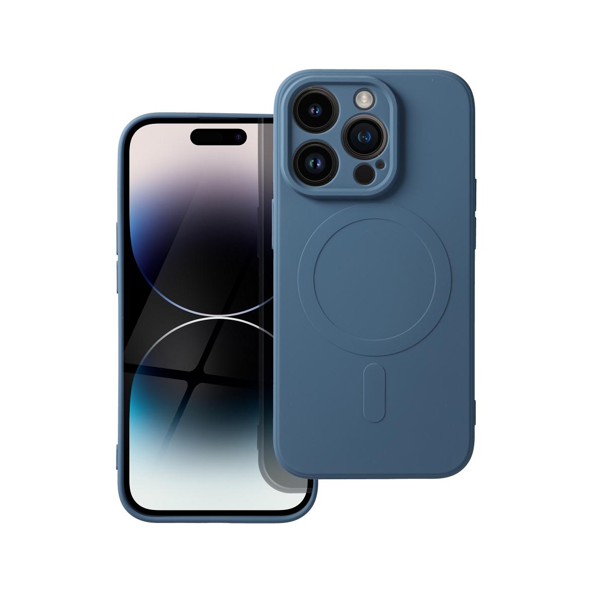 Futerał do iPhone 14 PRO Silicone Mag Cover zgodny z MagSafe niebieski
