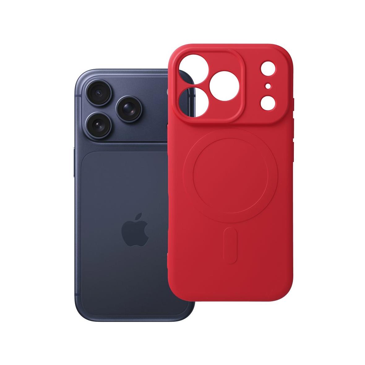 Futerał do iPhone 17 PRO Silicone Mag Cover zgodny z MagSafe czerwony
