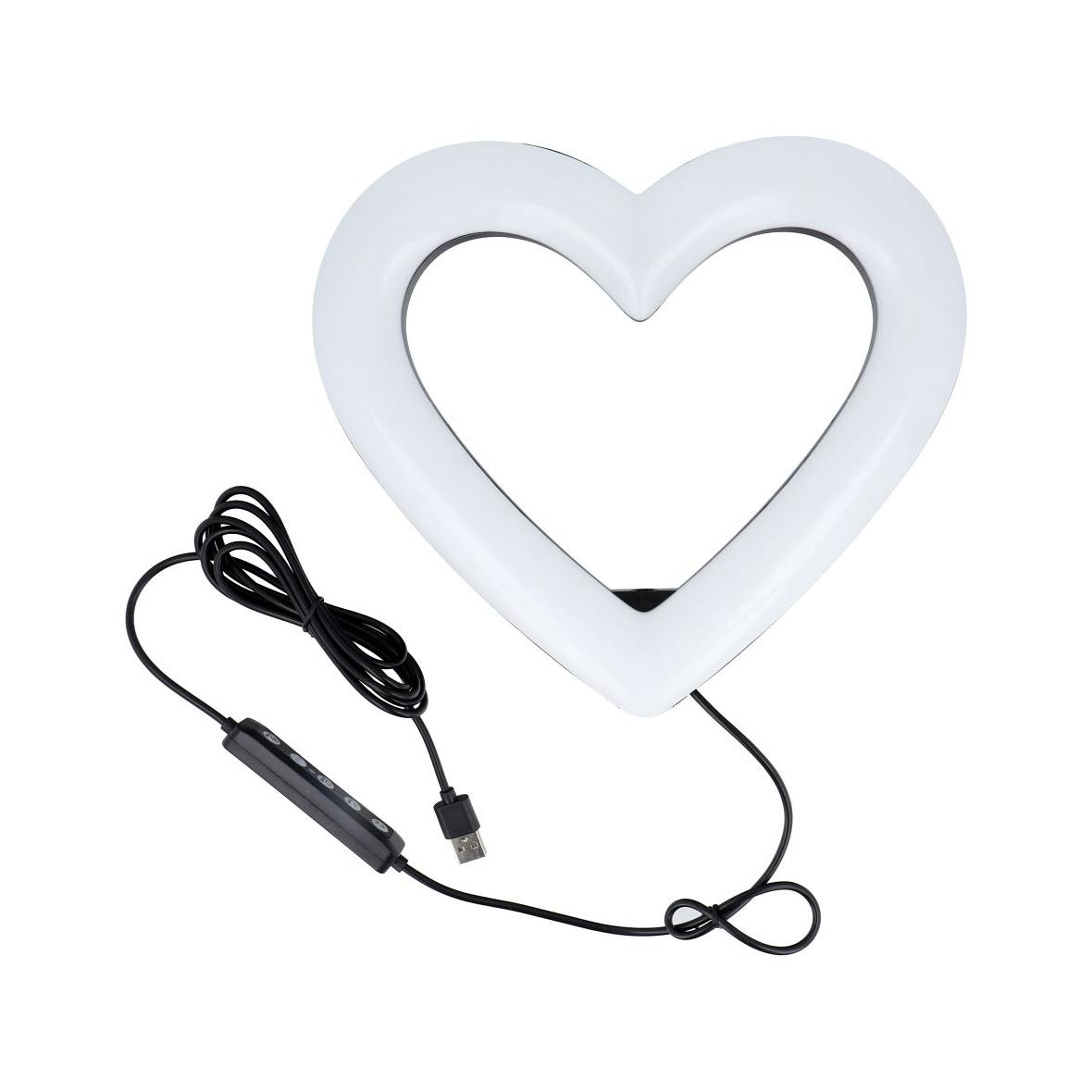 Lampa LED Ring Stream RGB pierścieniowa 10" FULL COLOR z uchwytem na telefon HEART + statyw JM26-10 czarna