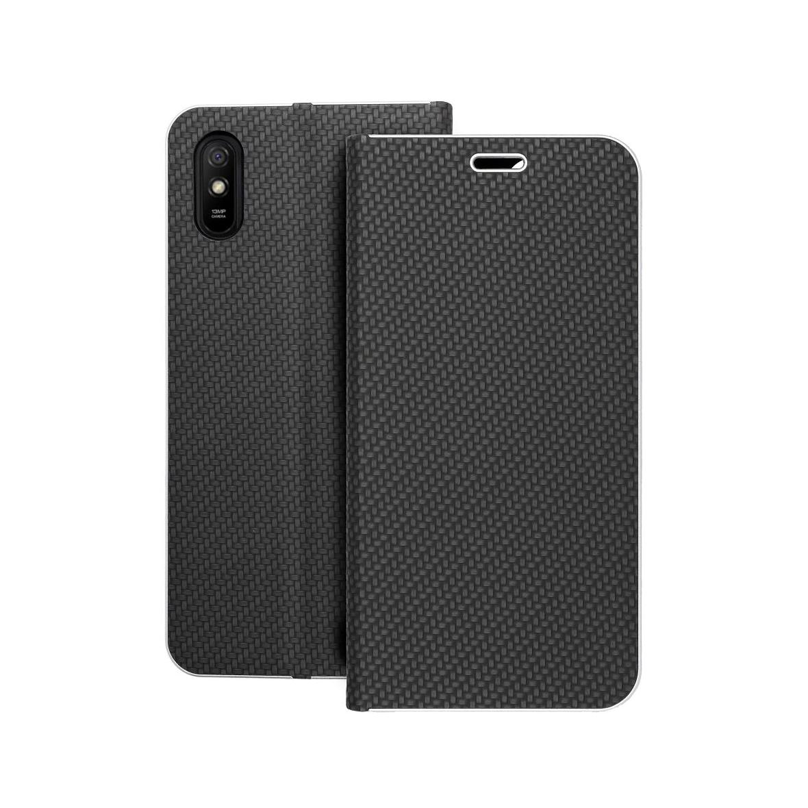 Etui z klapką na Xiaomi Redmi 9AT / Redmi 9A Luna Book Carbon czarne