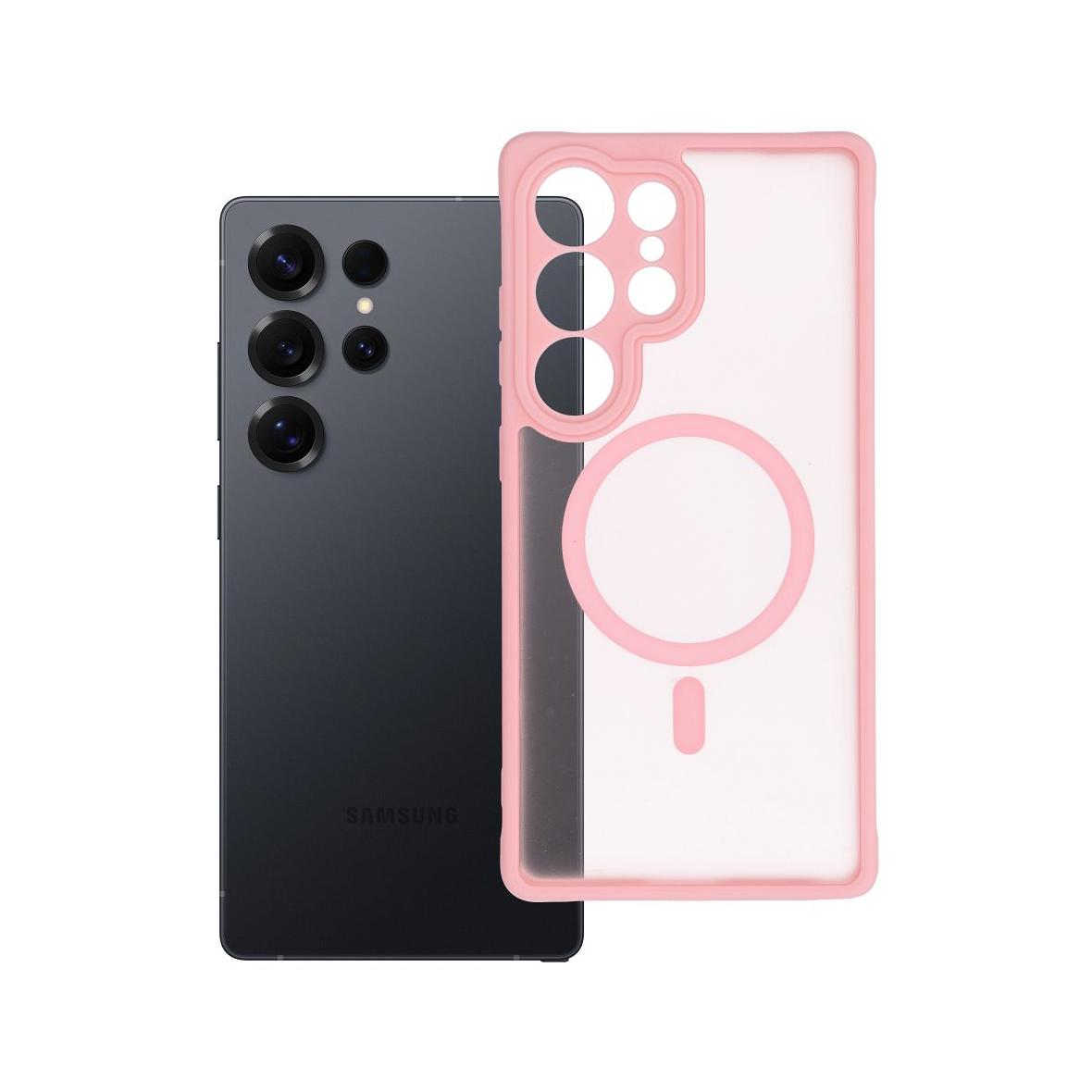 Futerał do Samsung S25 ULTRA Full Matte Mag Cover zgodny z MagSafe jasnoróżowy