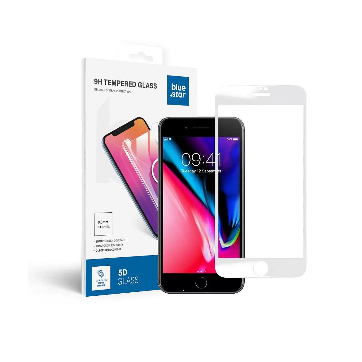 Szkło hartowane do iPhone 7 / 8 PLUS (full glue) Blue Star 5D białe