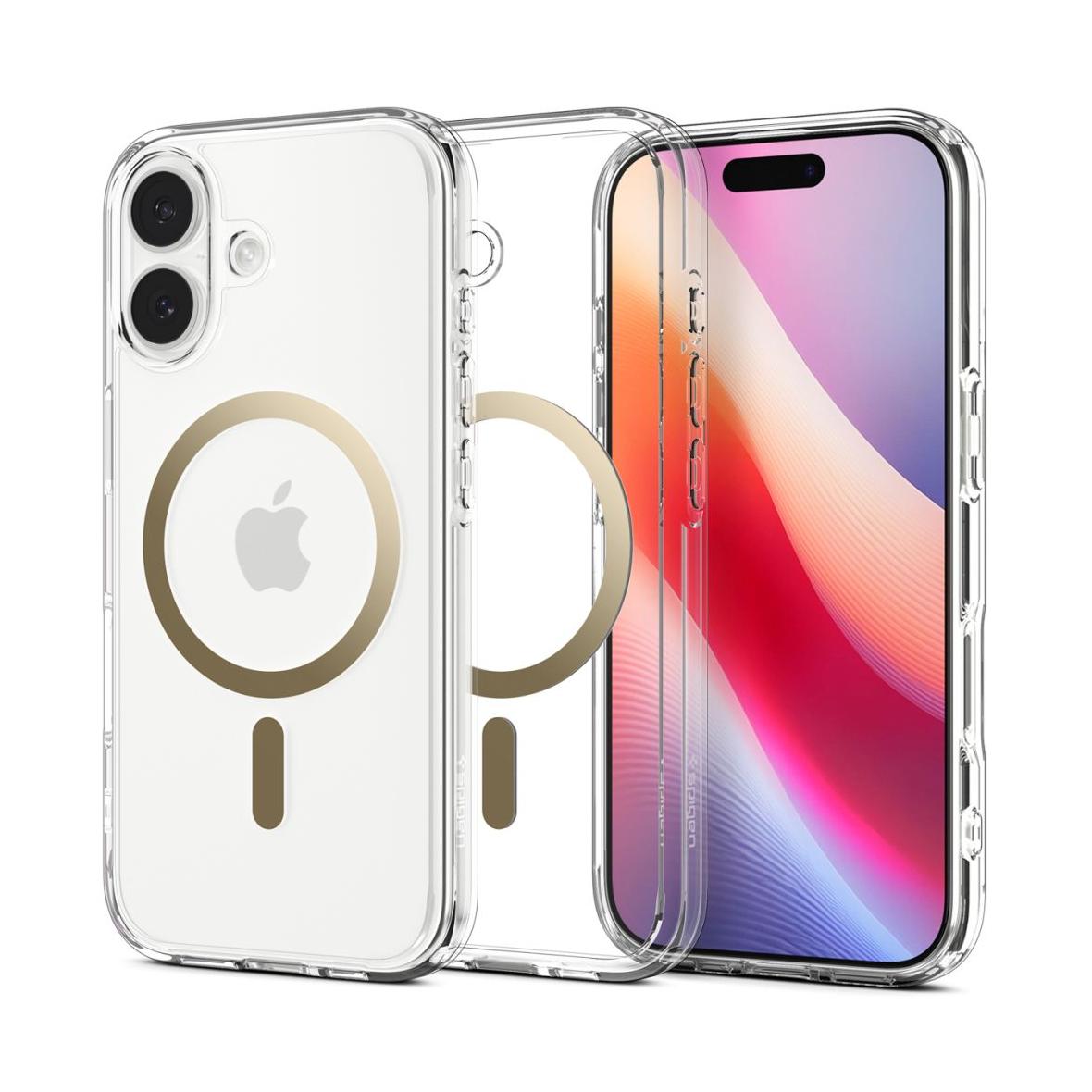 SPIGEN futerał ULTRA HYBRID MAG kompatybilny z MagSafe do IPHONE 17 clear gold