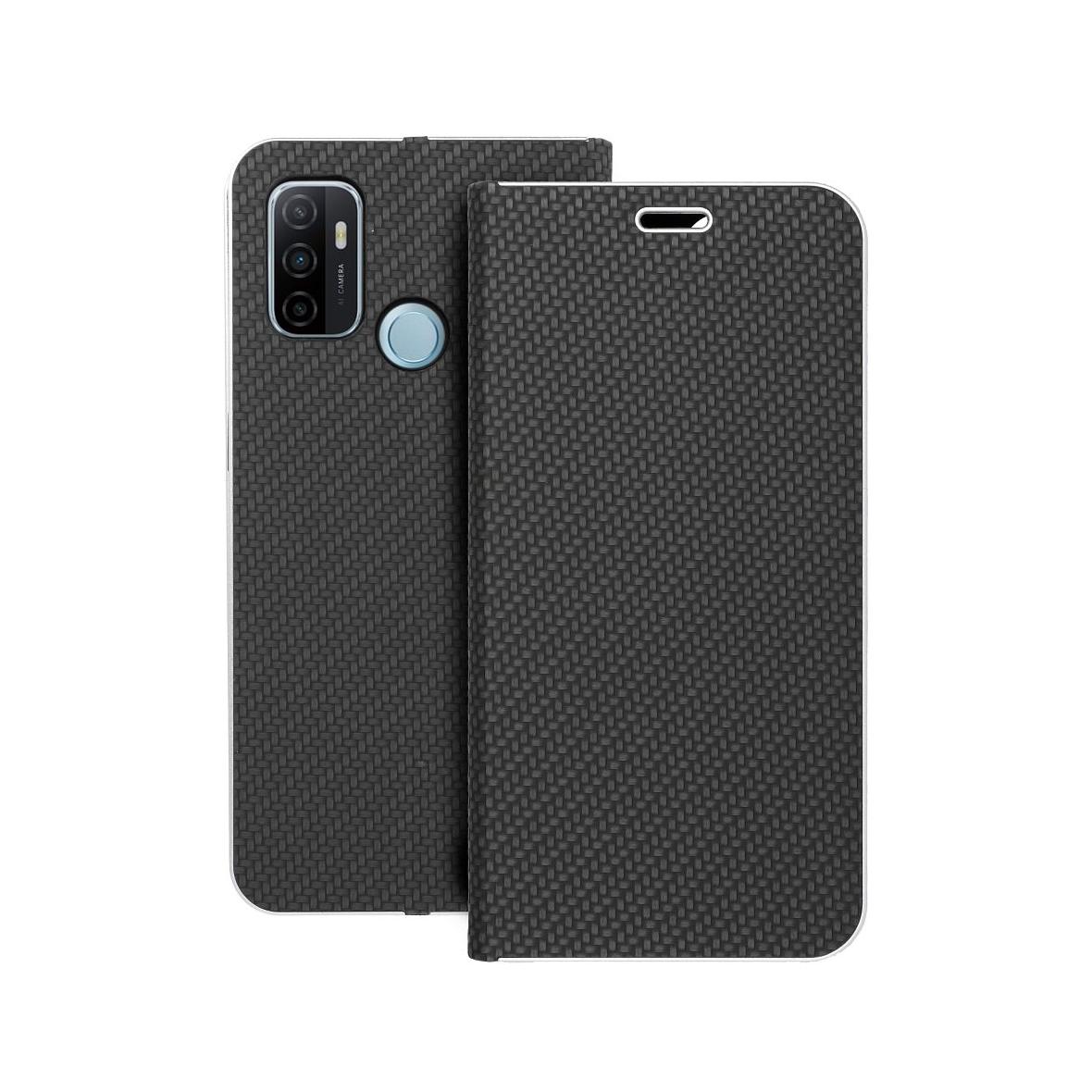 Etui z klapką na Oppo A53 2020 / A53s Luna Book Carbon czarne
