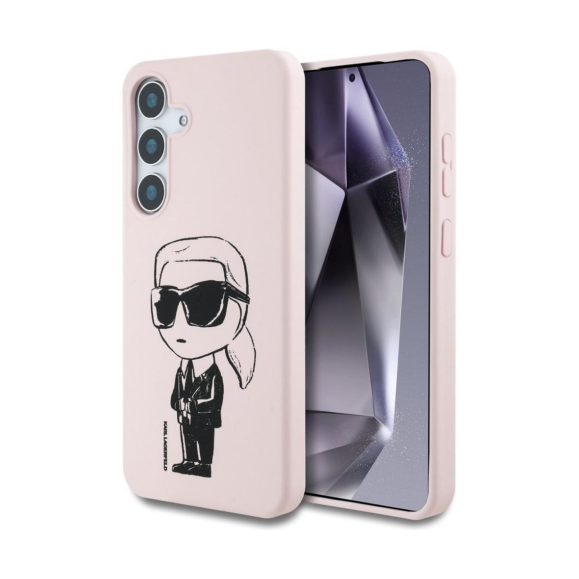 KARL LAGERFELD futerał do SAMSUNG S25 KLHMS25SPNYKGRTP (Magnetic Silicone Graffiti Ikonik) różowy