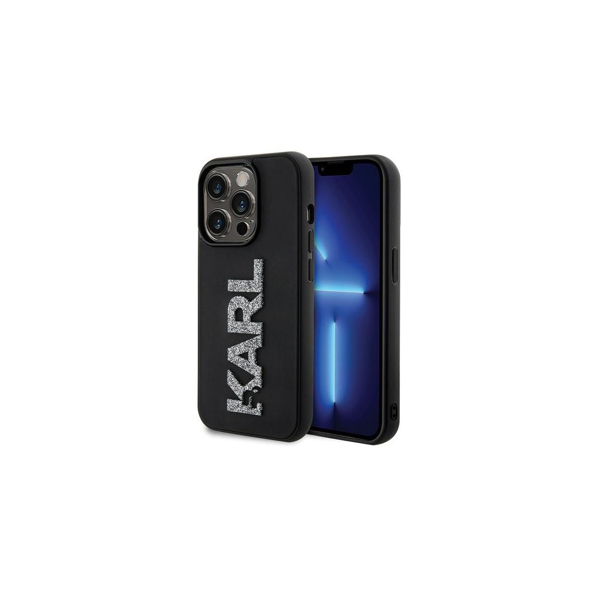 KARL LAGERFELD futerał do IPHONE 15 Pro Max KLHCP15X3DMBKCK (3D Logo Glitter) czarny