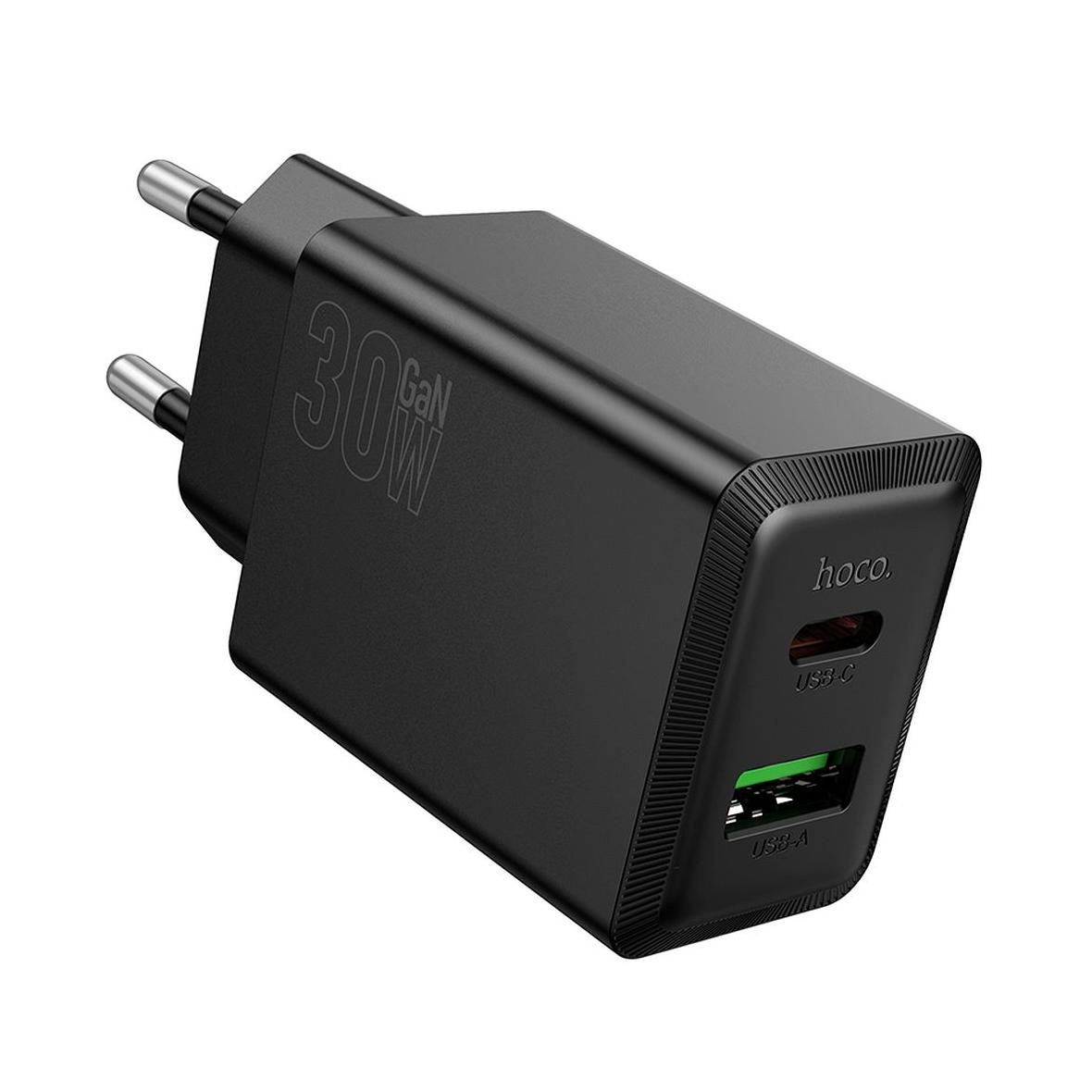 Ładowarka sieciowa do telefonu Hoco USB A + USB C QC3.0 PD AFC 3A 30W N71 czarna
