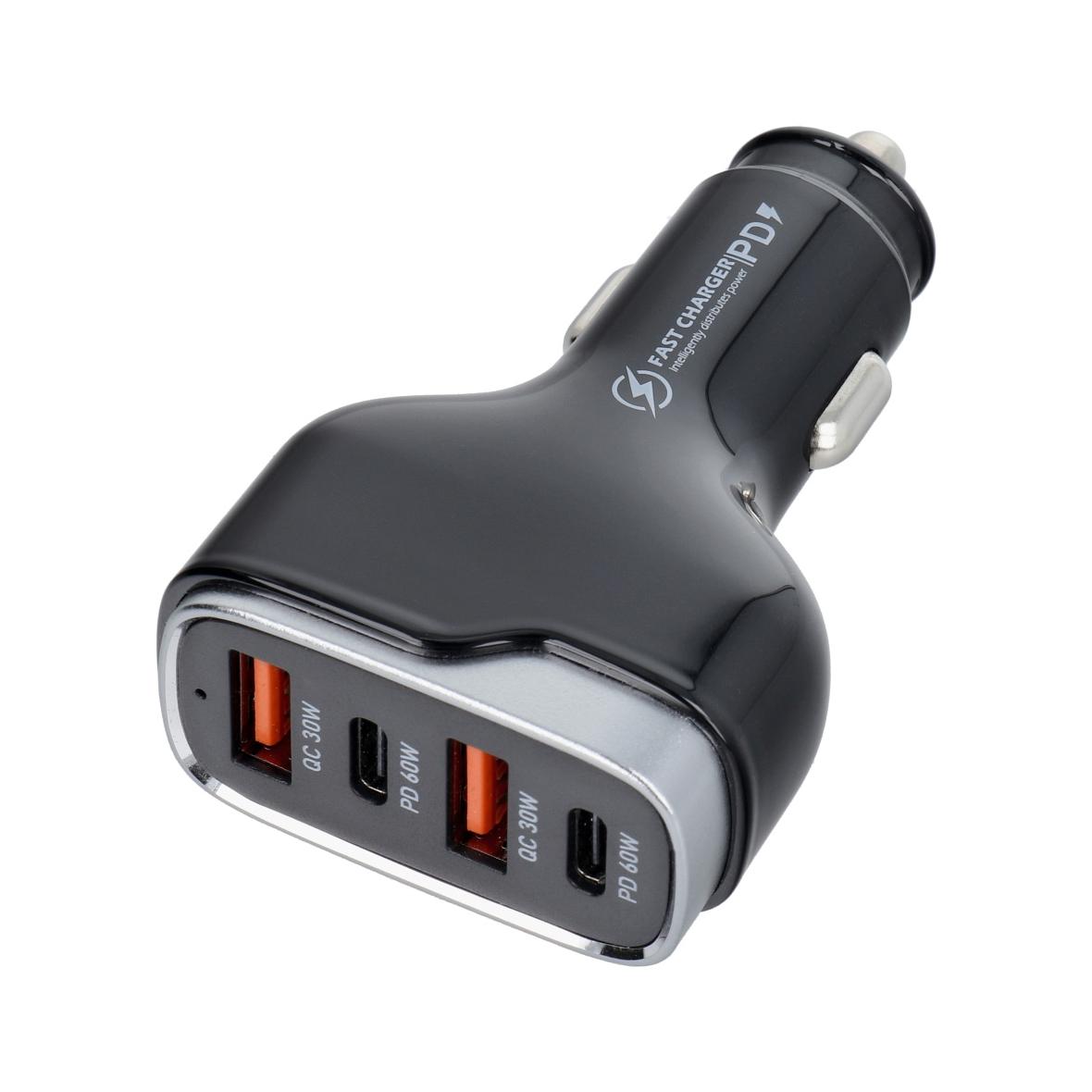 Ładowarka samochodowa CC53-2A2C  2 x USB A + 2 x USB C QC3.0 PD 6A 120W czarna