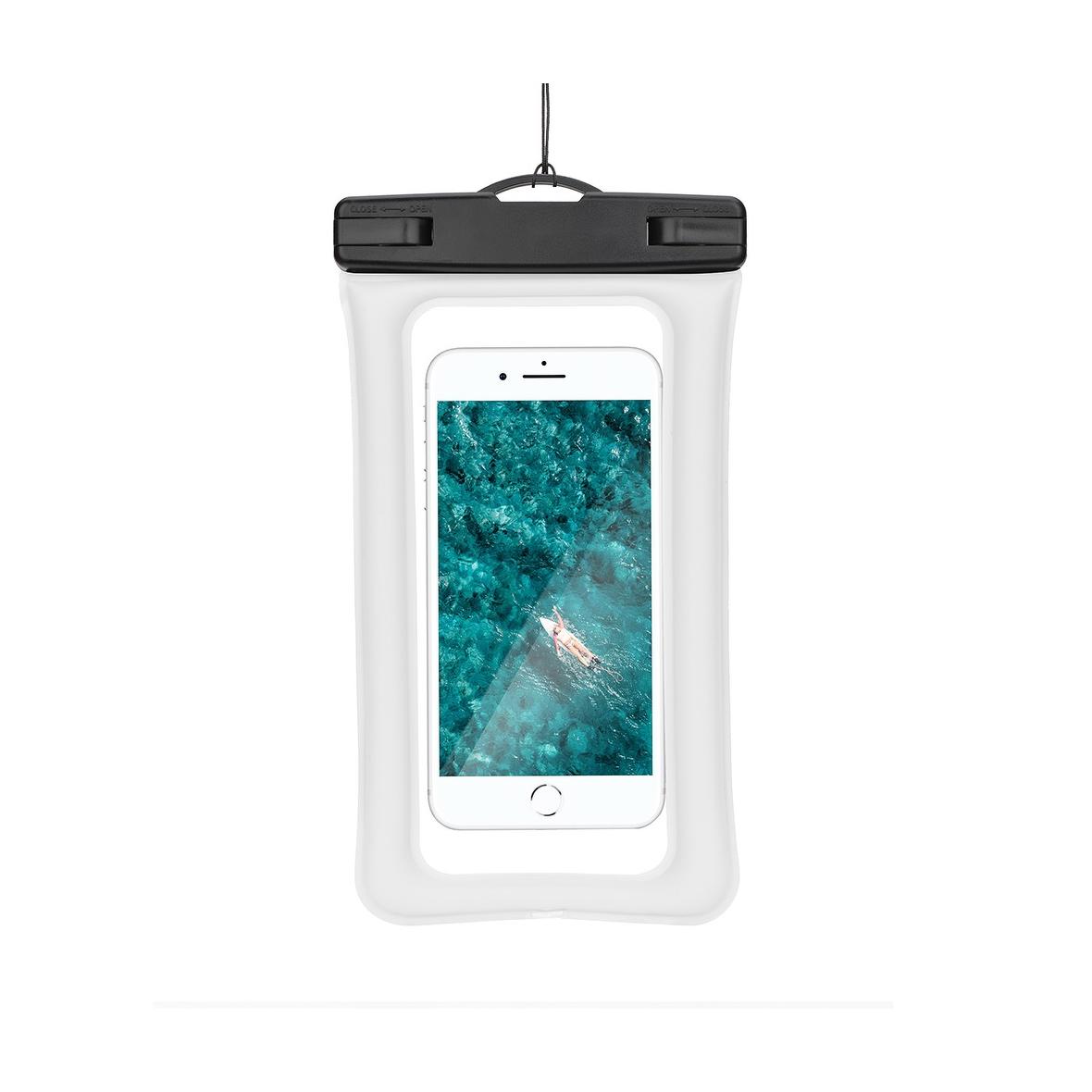 Etui na telefon uniwersalne wodoodporne z plastikowym zamknięciem AIRBAG kremowe białe