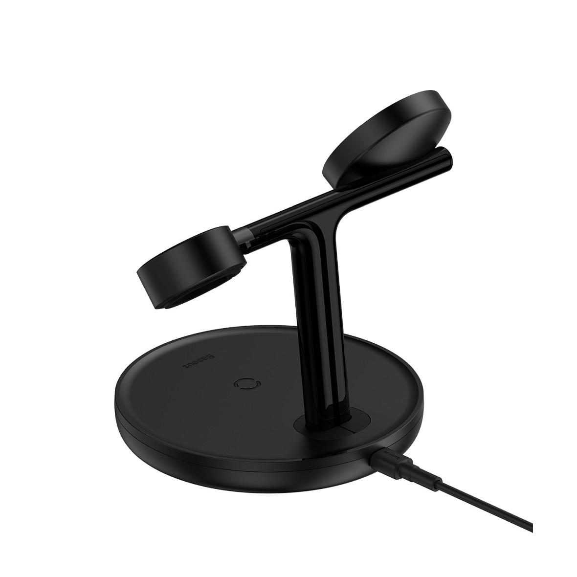 BASEUS ładowarka indukcyjna 3w1 kompatybilna z MagSafe 15W WXTE000101 czarna
