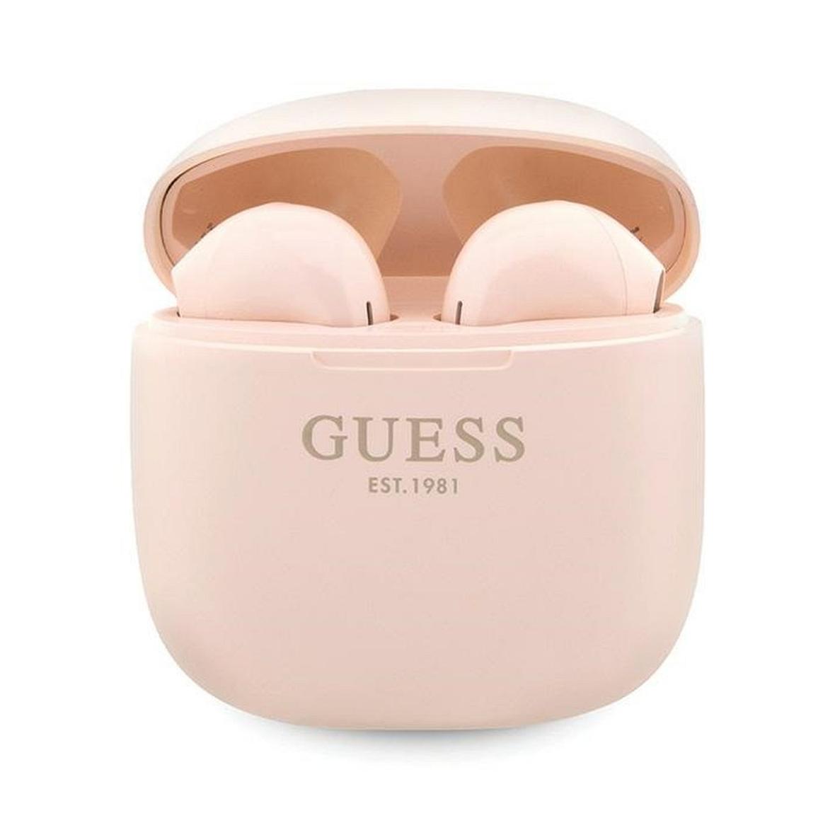 GUESS słuchawki bezprzewodowe bluetooth TWS + stacja dokująca GUTWST26PSP (Classic EST Logo) różowe