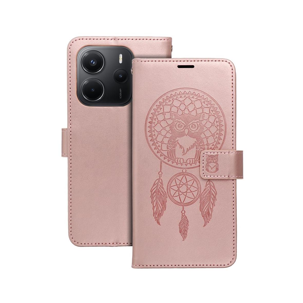 Etui z klapką na Samsung A57 5G Mezzo Book łapacz snów złoto-różowe