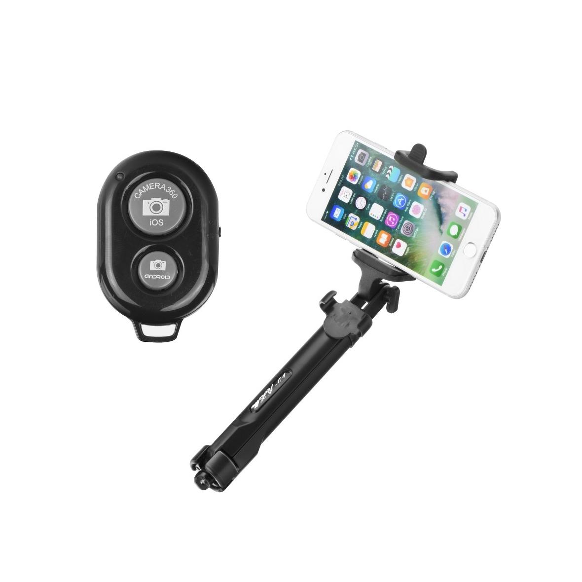 Uchwyt selfie z pilotem bezprzewodowym tripod czarny