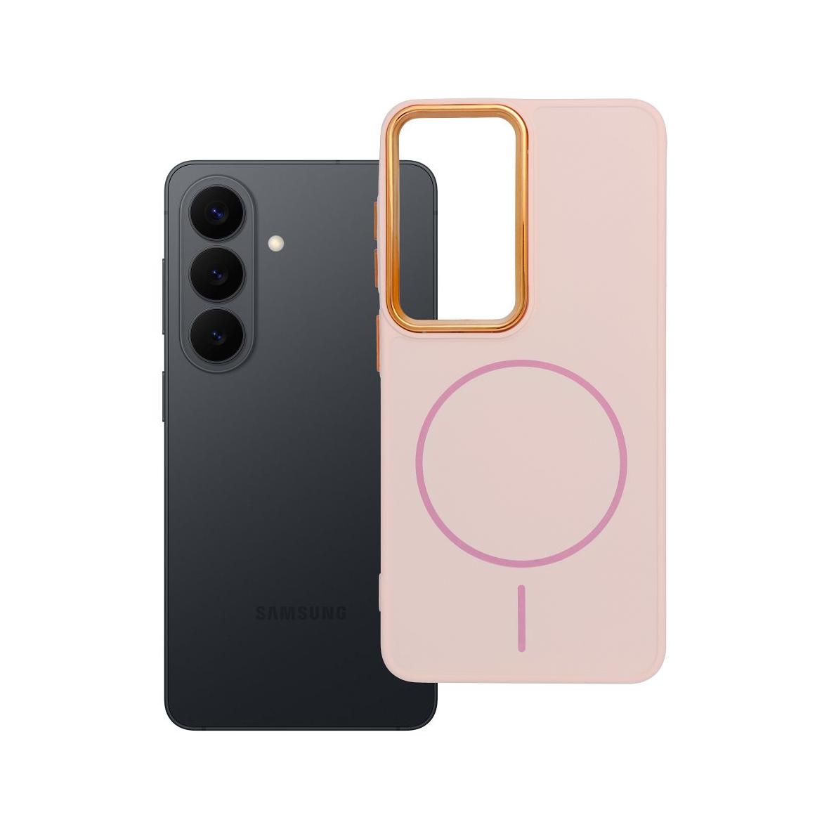 Futerał do Samsung S26 Frame Mag Cover zgodny z MagSafe pudrowy róż