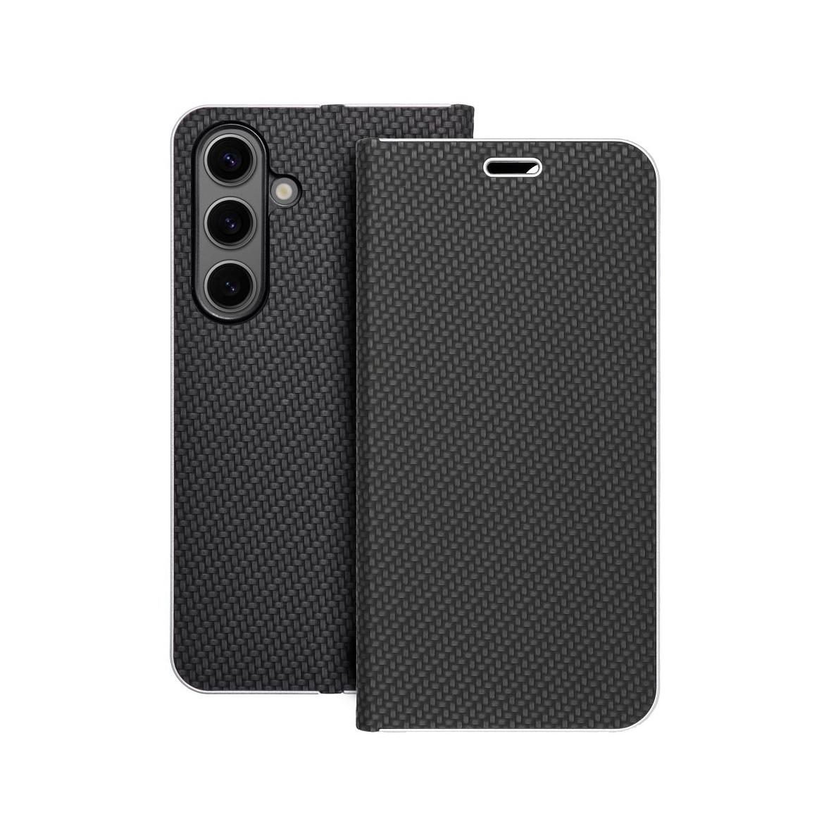 Etui z klapką na Samsung S24 Luna Book Carbon czarne