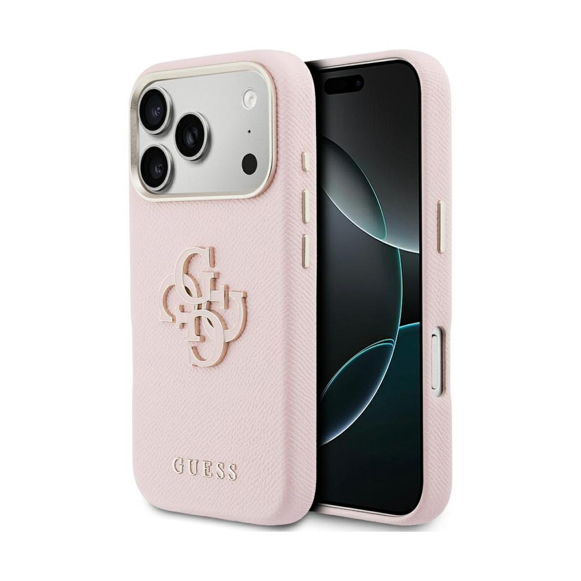 GUESS futerał do IPHONE 17 Pro GUHCP17L5PS4RGGP (PU FW Resin Logo) różowy