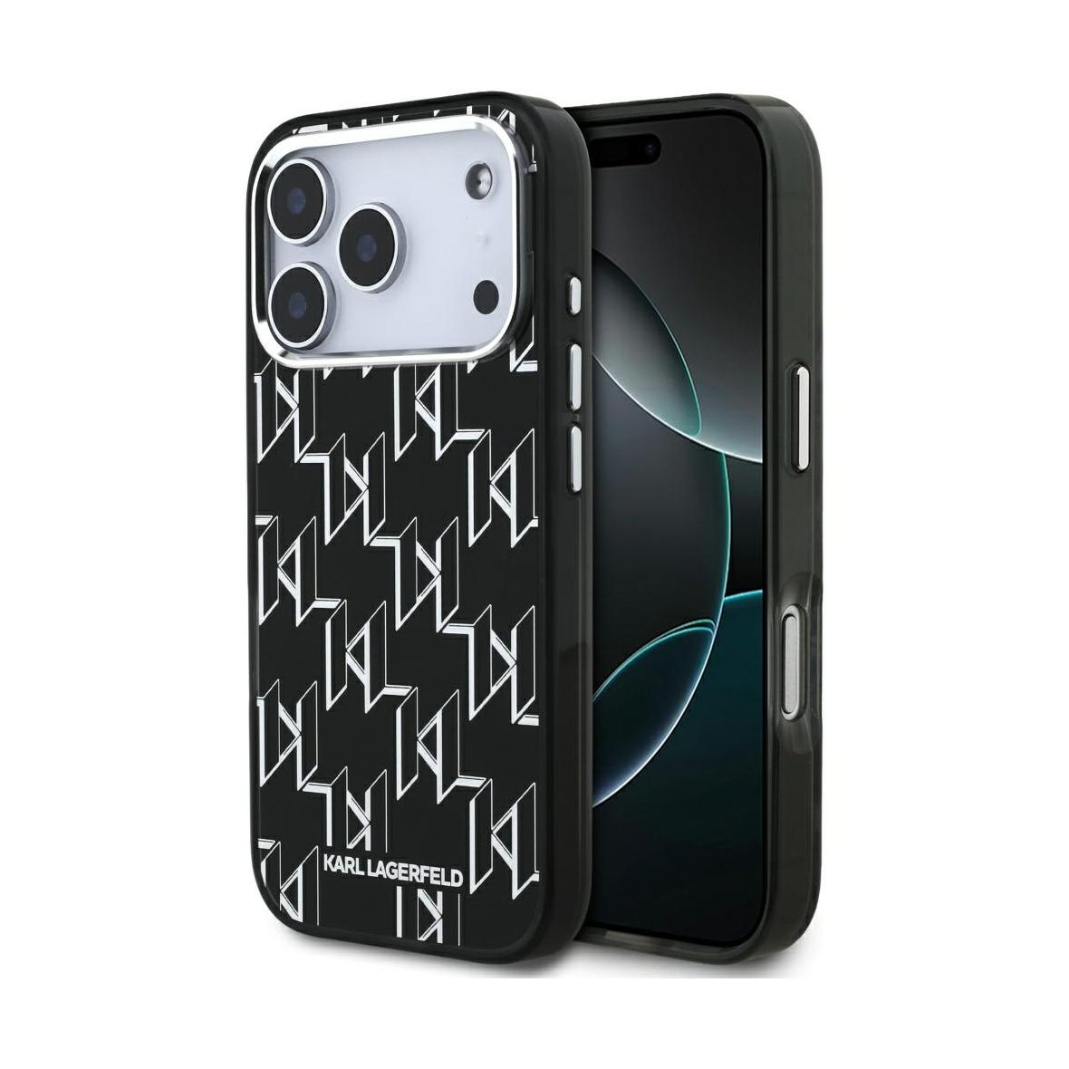KARL LAGERFELD futerał do IPHONE 17 Pro Max kompatybilny z MagSafe KLHMP17XHMIKLMEK (IML KL Monogram) czarny
