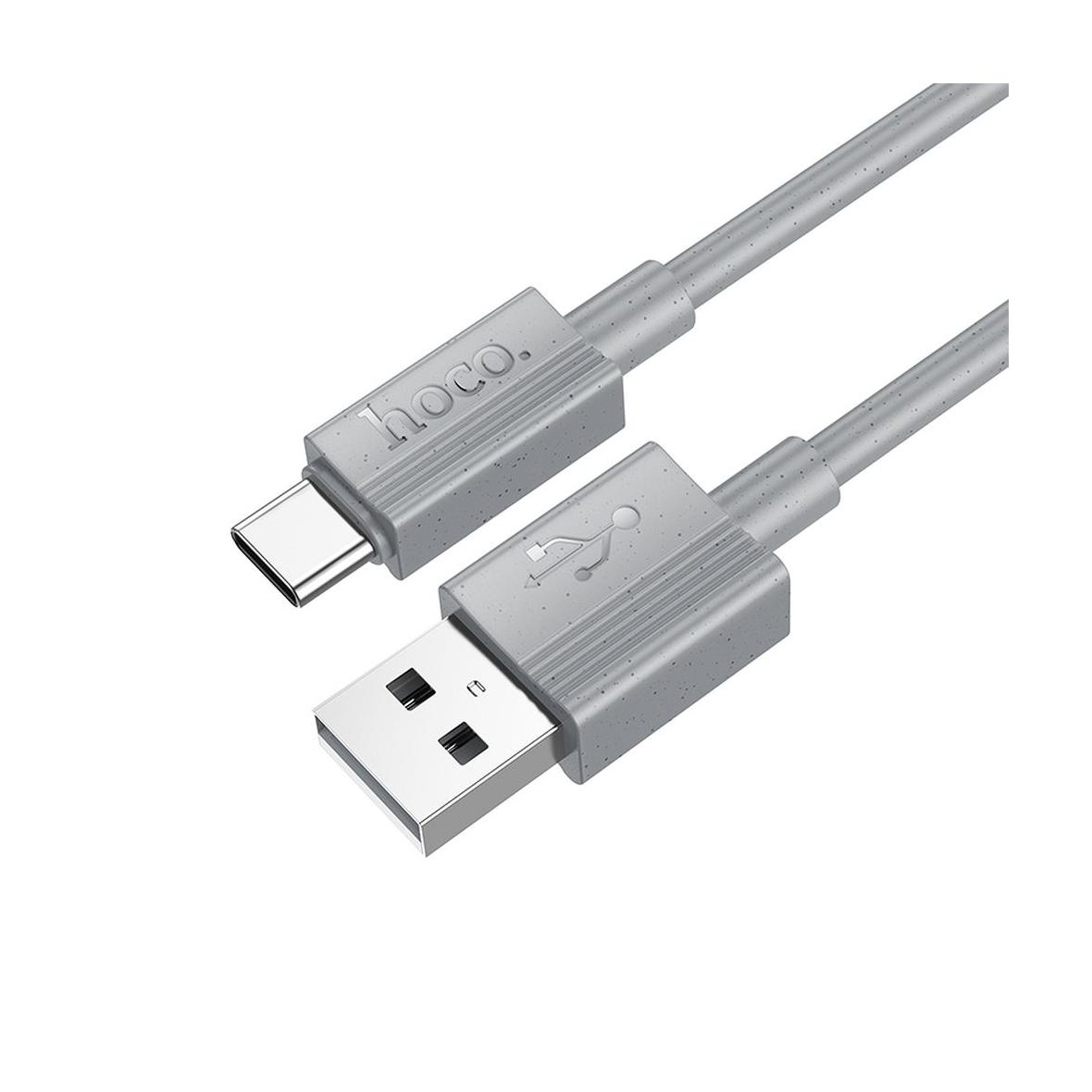 Kabel USB A do USB C Hoco 3A 1 m X107 szary