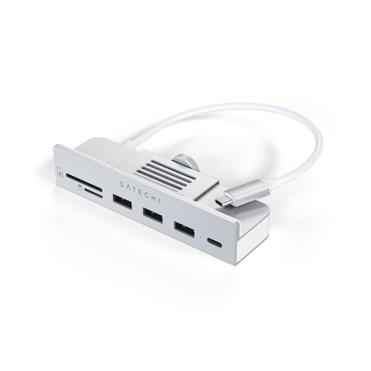 Adapter HUB USB C Satechi do iMac M1 2021 24" oraz 27" Studio Display 2022 ST-UCICHS srebrny