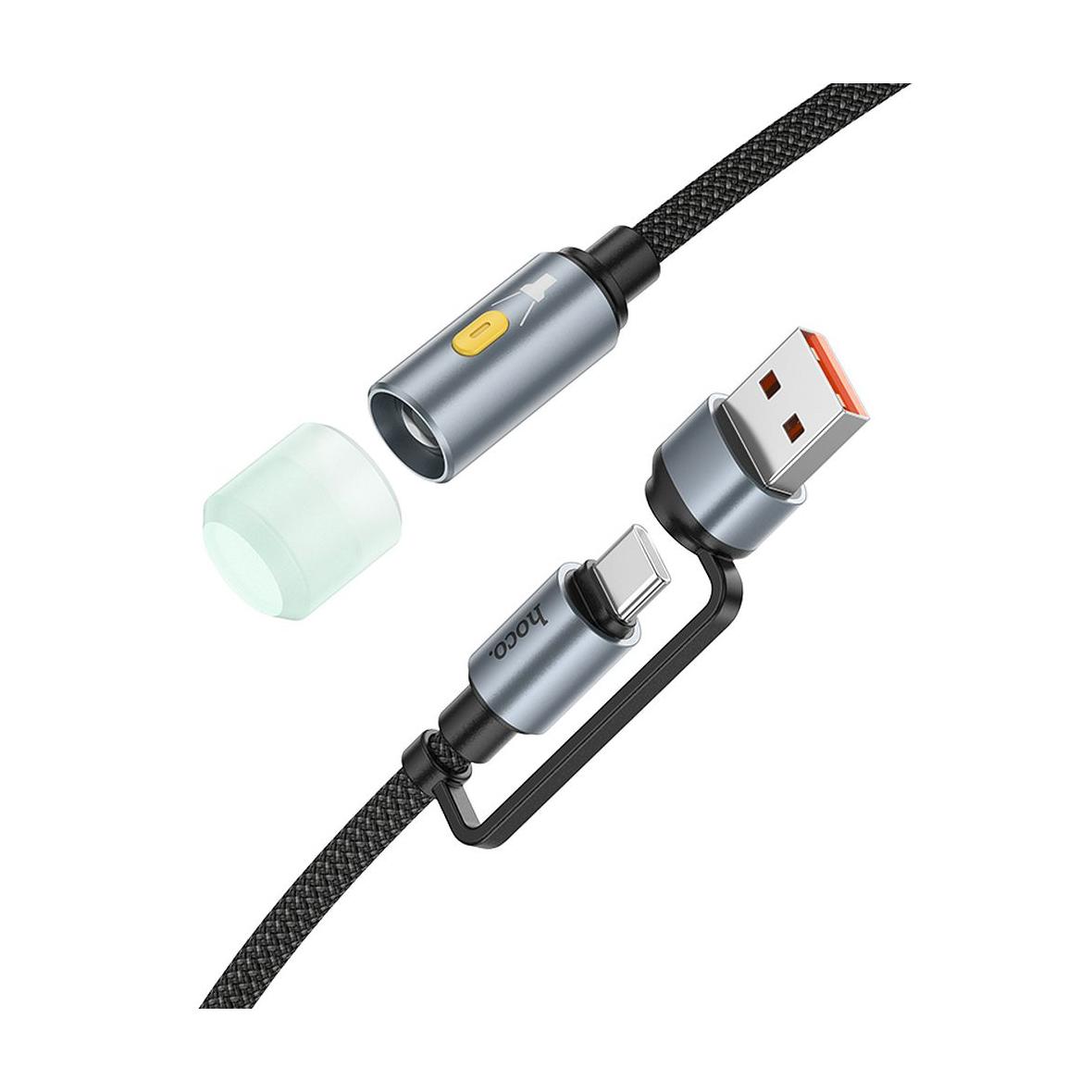 Kabel USB A / USB C do LED light Hoco 0,3 m UA38C czarny