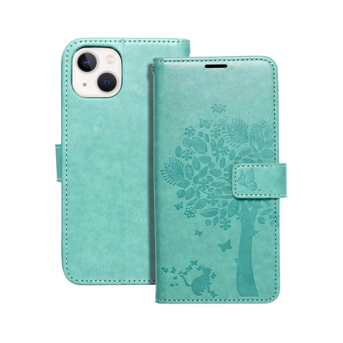 Etui z klapką na iPhone 13 Mezzo Book drzewo zielone