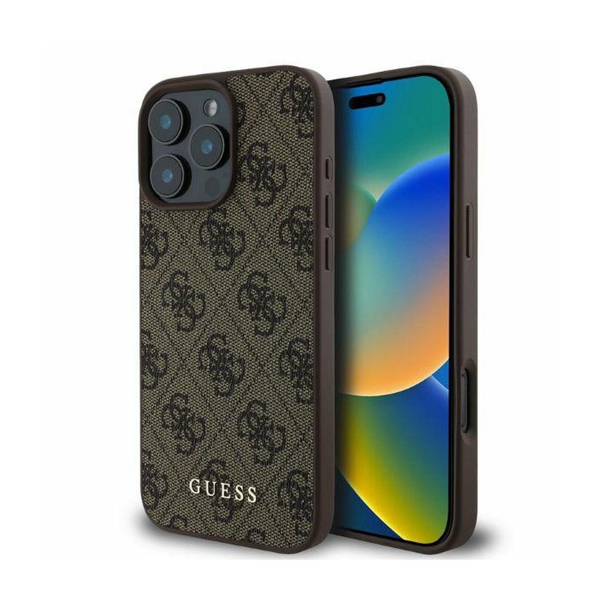 GUESS futerał do IPHONE 16 Pro GUHCP16LG4GFBR (PU 4G Classic) brązowy