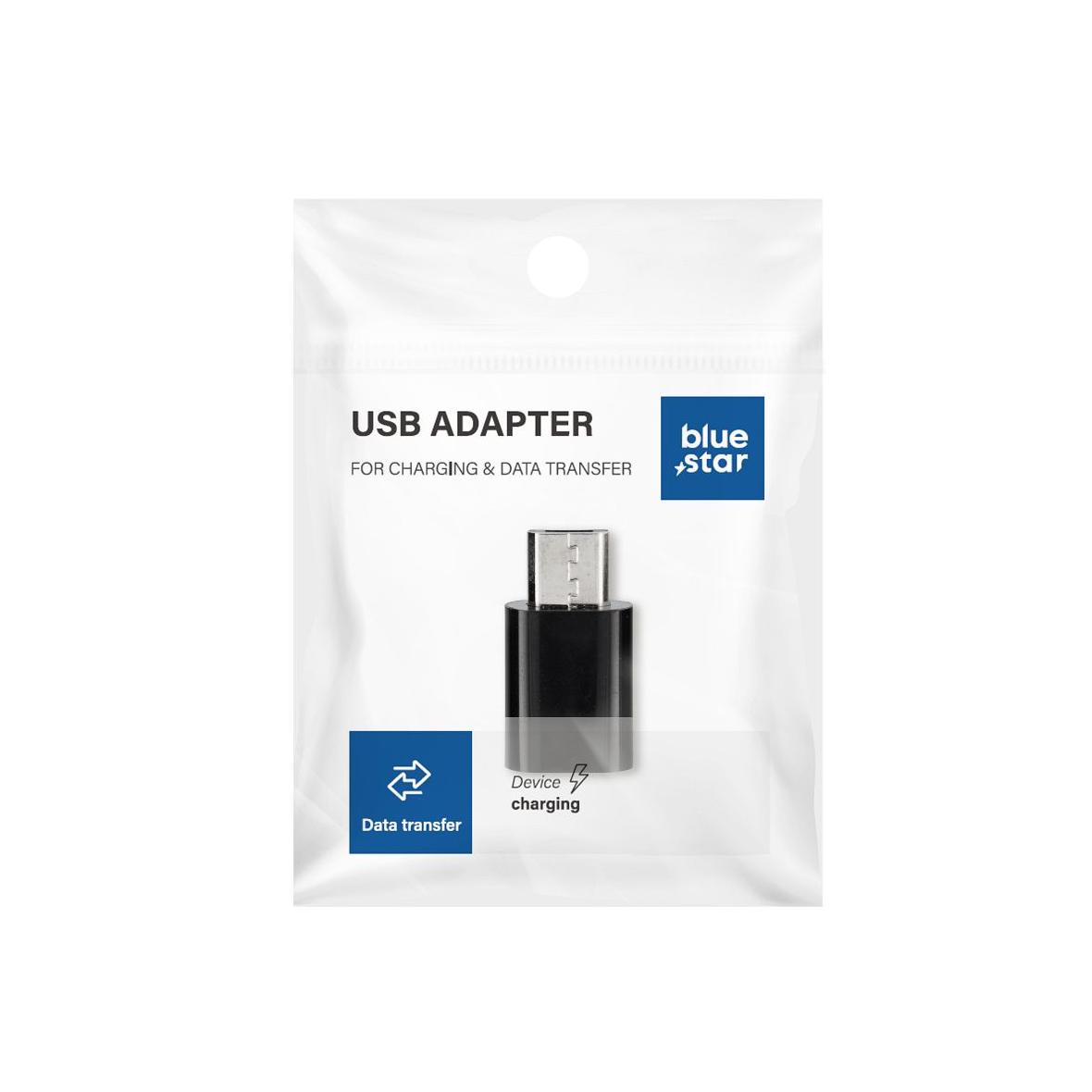 Adapter USB C do Micro USB Blue Star czarny