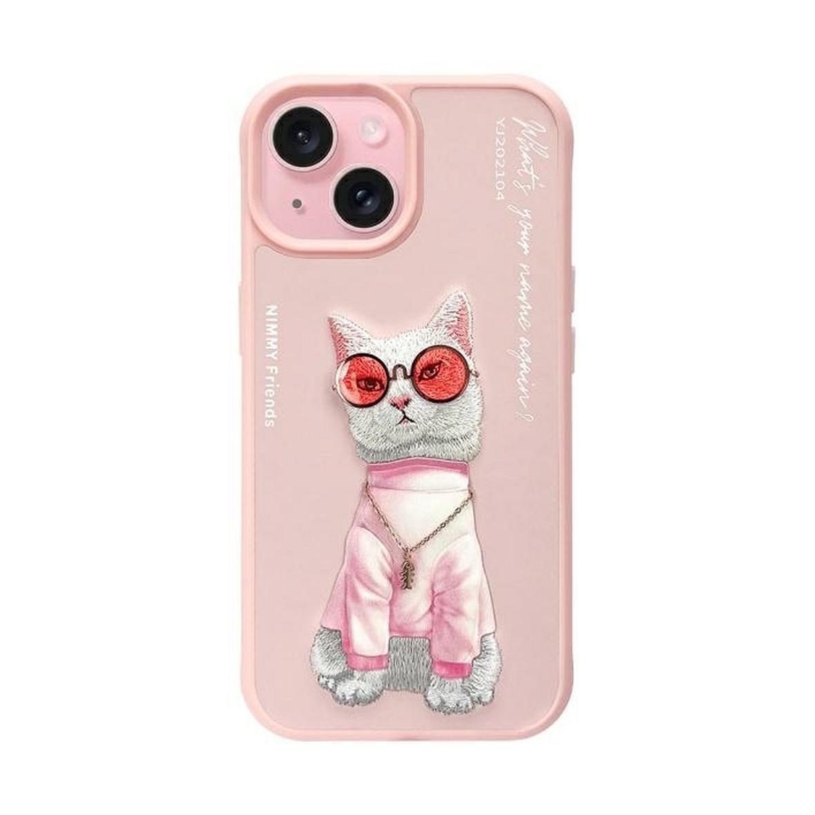 NIMMY futerał GLASSES COOL CAT do IPHONE 15 różowy