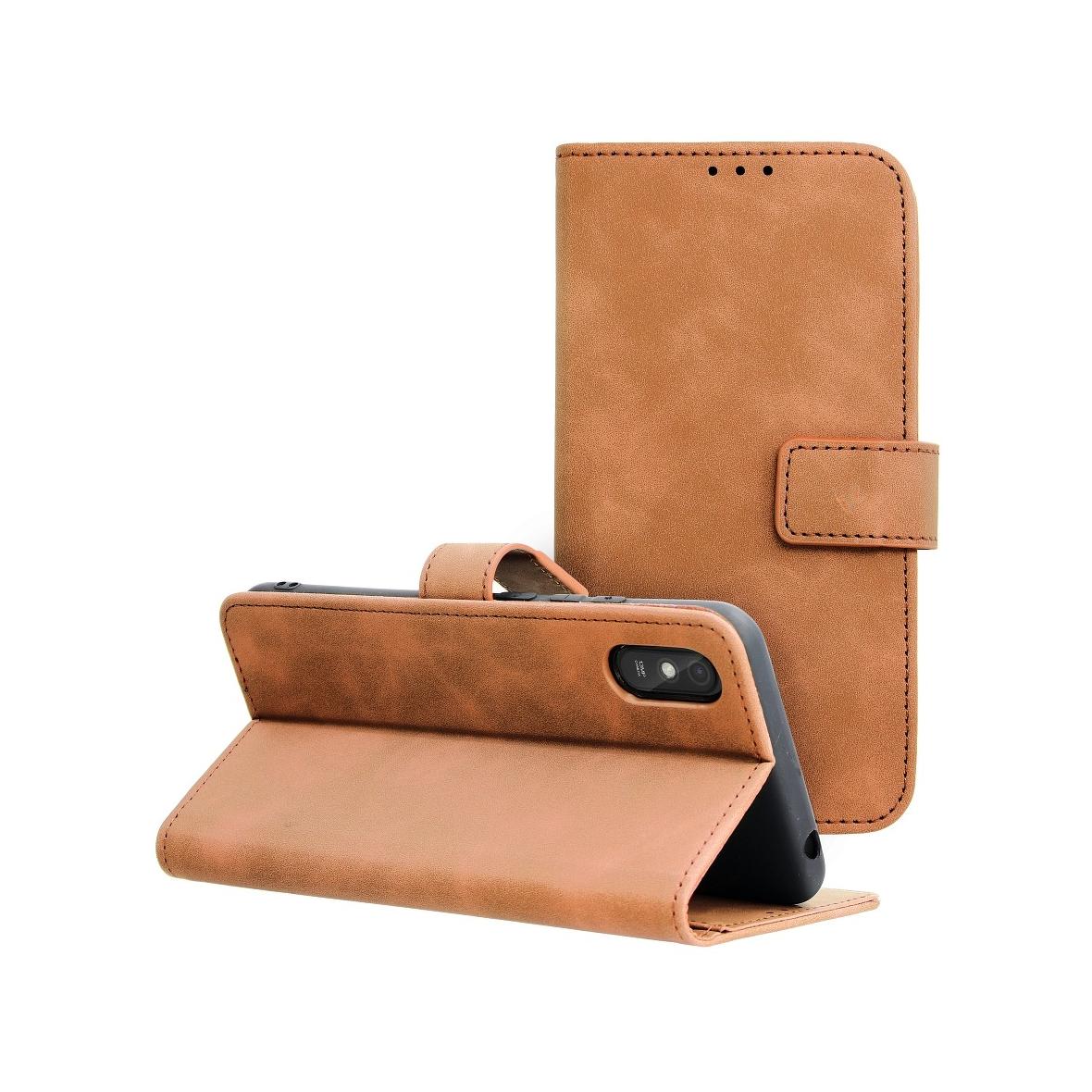 Etui z klapką na Xiaomi Redmi 9AT / Redmi 9A Tender Book brązowe
