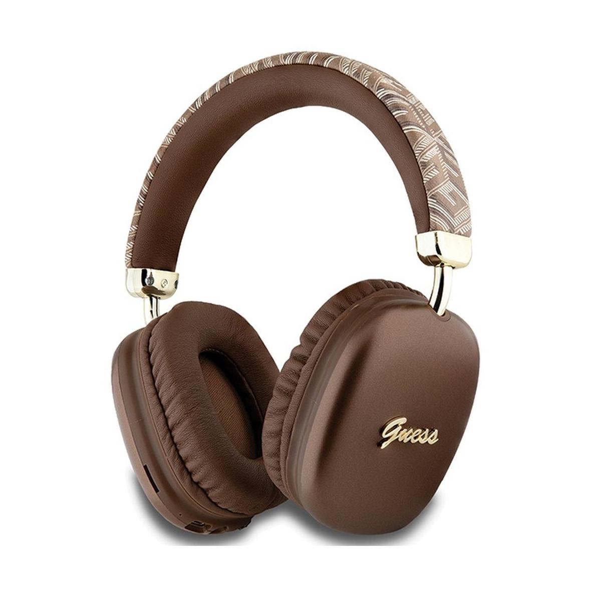 GUESS słuchawki bezprzewodowe bluetooth nauszne GUBHK1GCTCSW (Gcube Metallic Script Logo) brązowe
