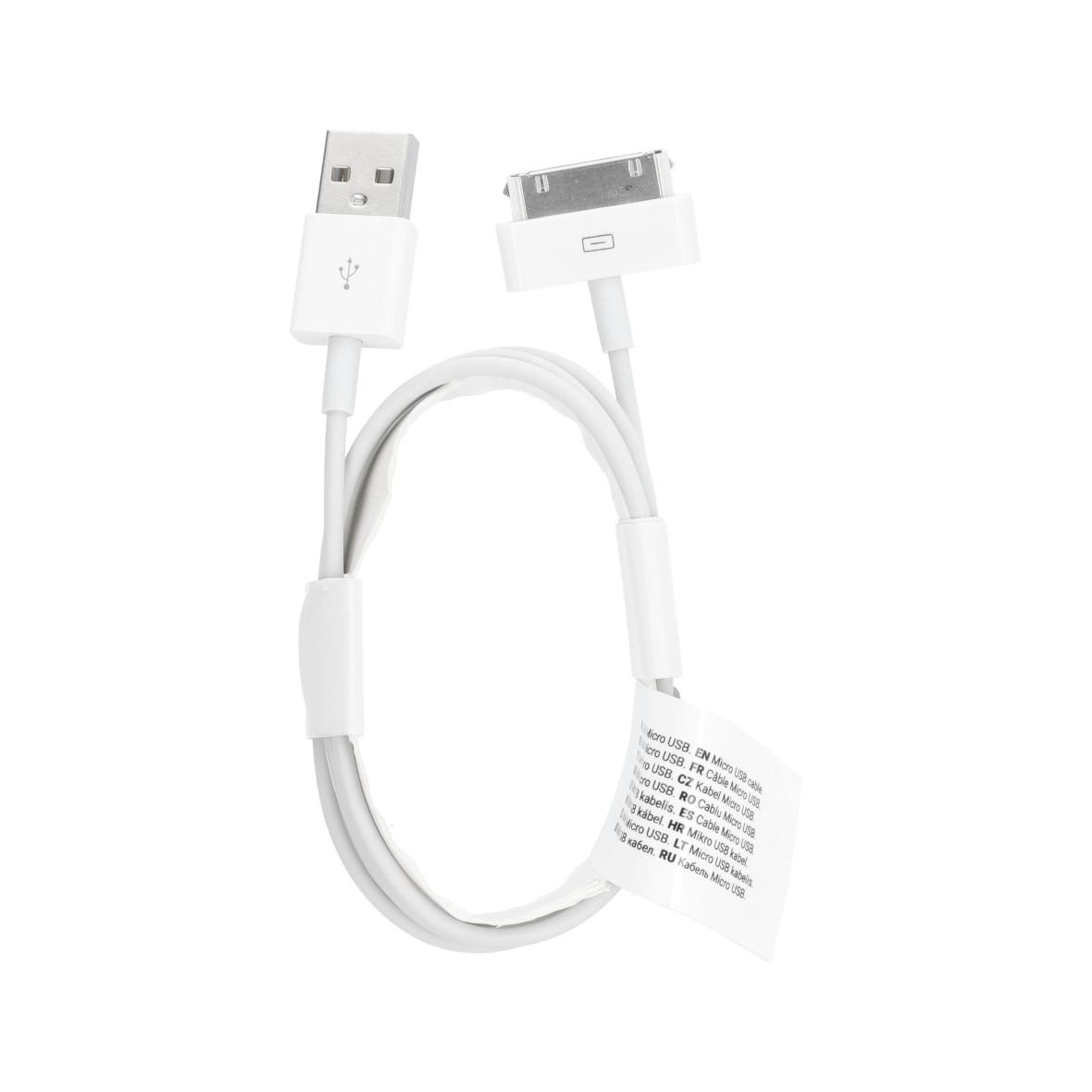 Kabel USB A do iPhone 30-pin (iPhone 4) 1A C606 1 m biały