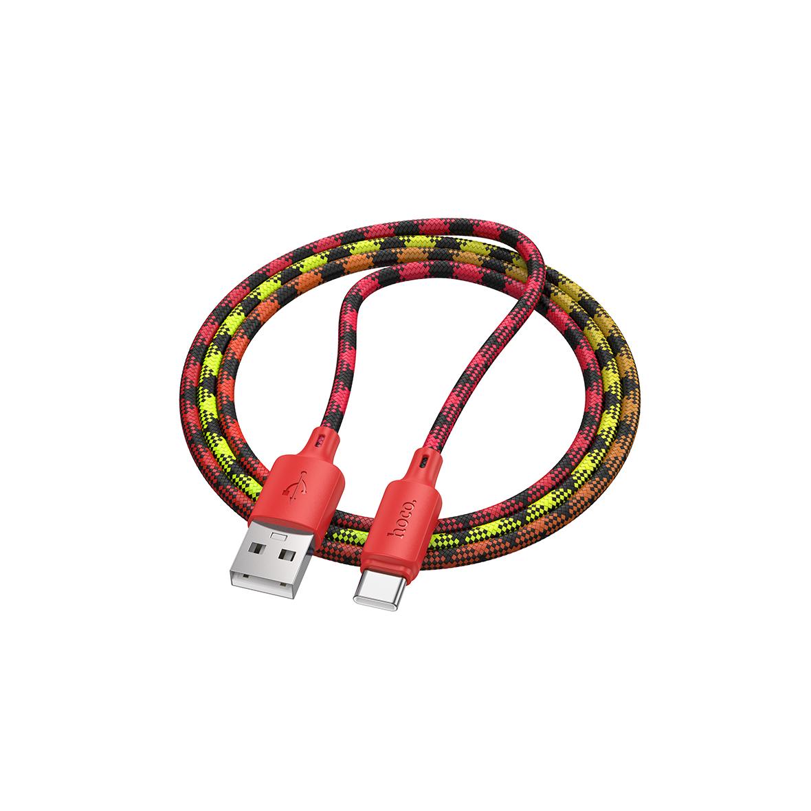 Kabel USB A do USB C Hoco 3A 1 m X116 gradient czerwony