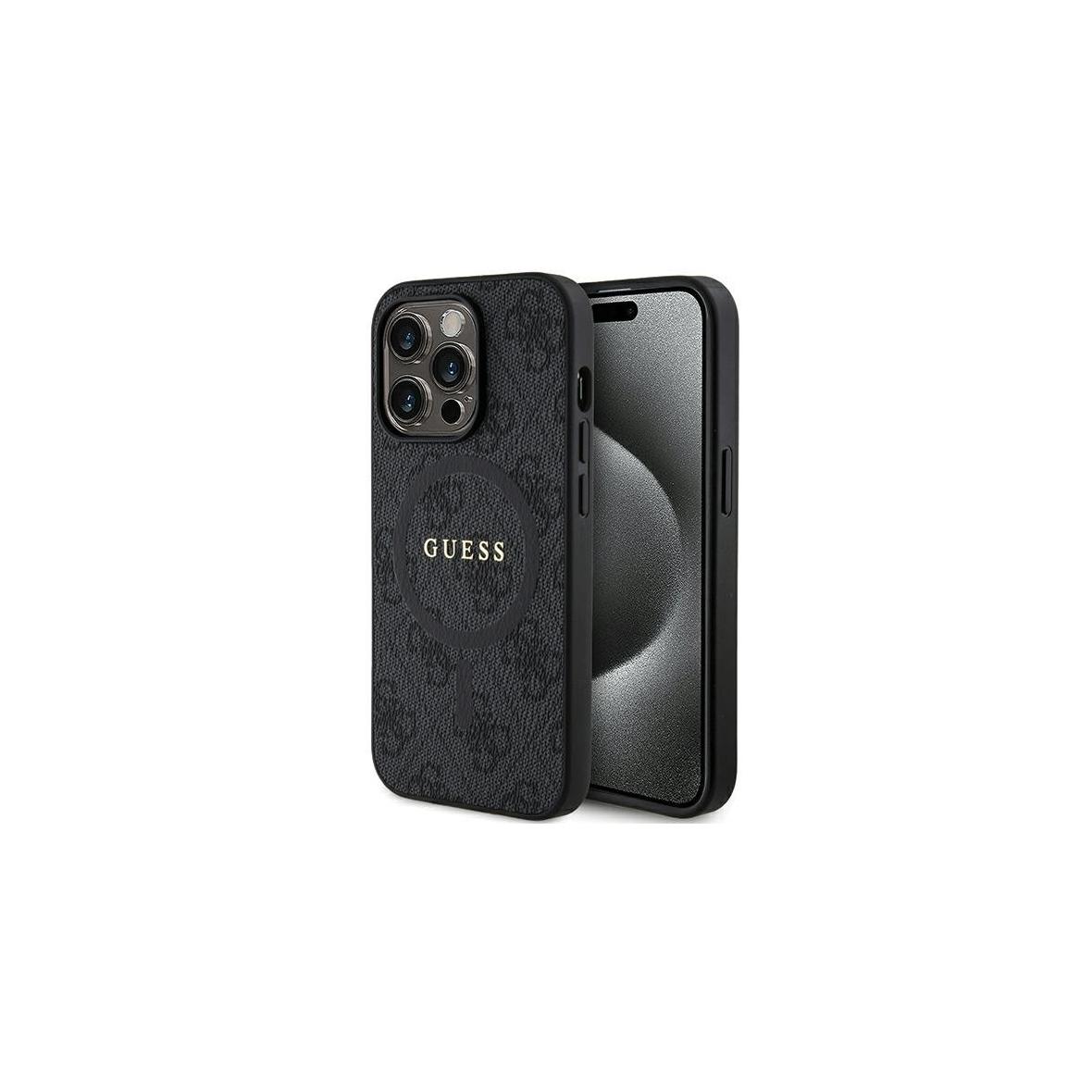 GUESS futerał do IPHONE 14 Pro Max kompatybilny z MagSafe GUHMP14XG4GFRK (4G Ring classic logo) czarny