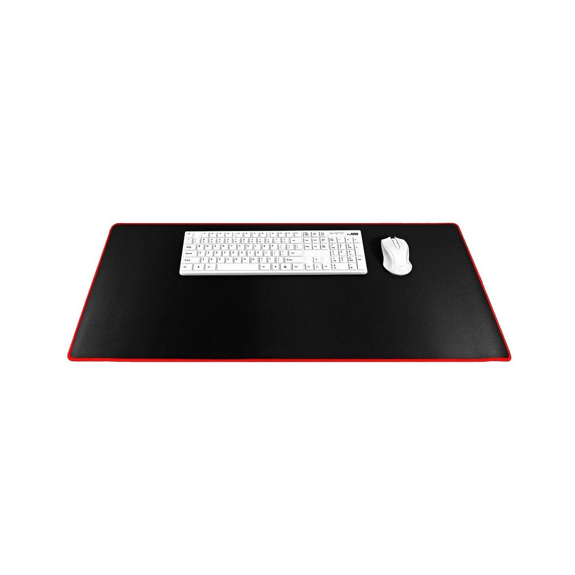 Podkładka pod mysz i klawiaturę dla graczy 900 x 400 x 3 mm czarna z czerwonym obszyciem