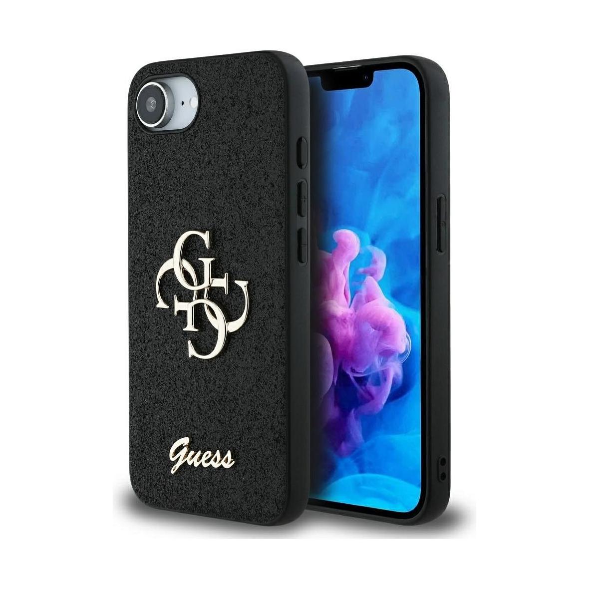 GUESS futerał do IPHONE 16e (SE 4 2025) GUHCPSE4HG4SGK (Fixed Glitter Big 4G) czarny